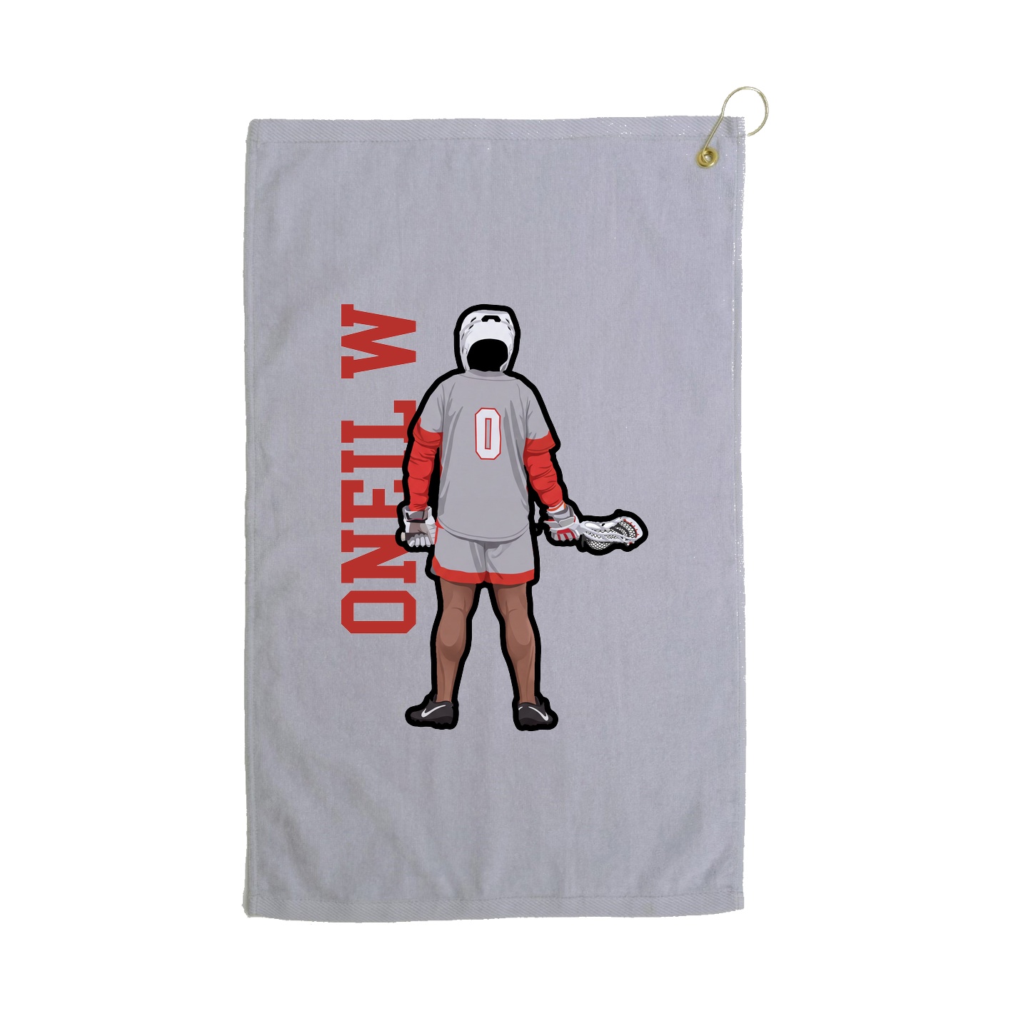Golf Towel — Name Vertical in Grey