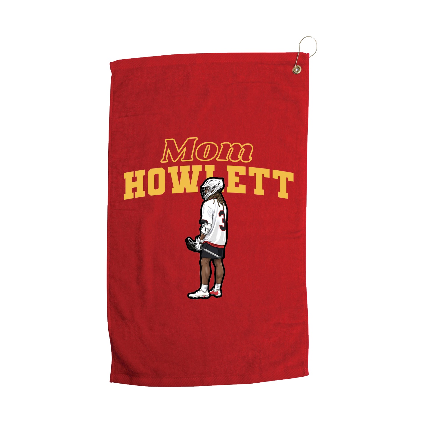 Golf Towel — Mothers Day Block in Red