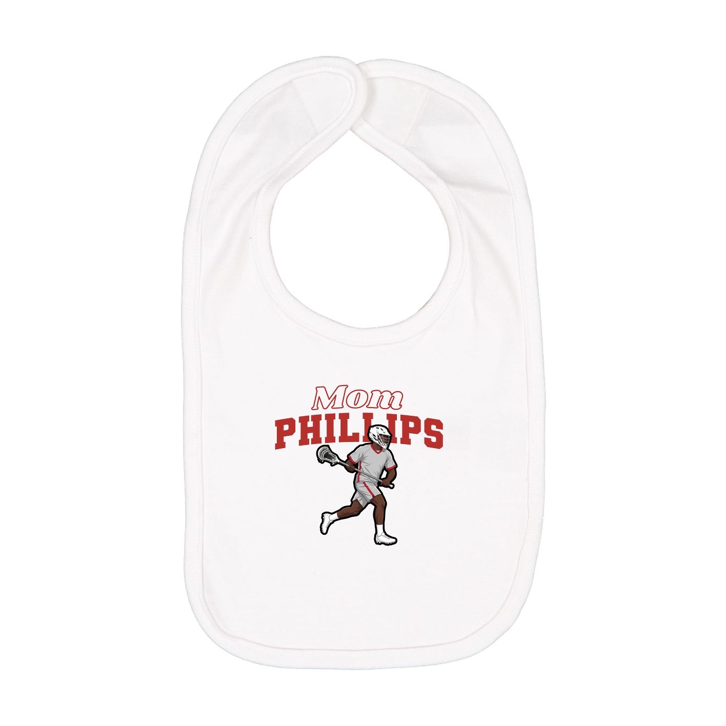 Infant Bib — Mothers Day Block in White