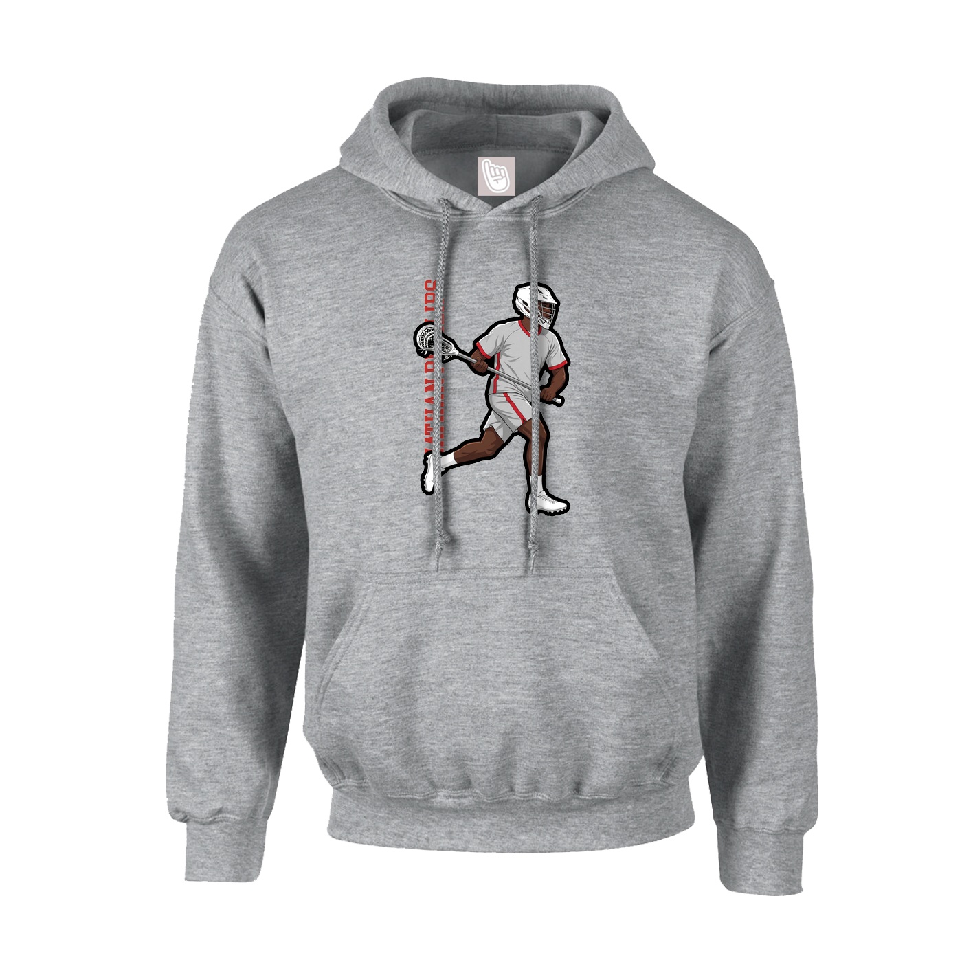 Youth Hoodie — Name Vertical in Grey