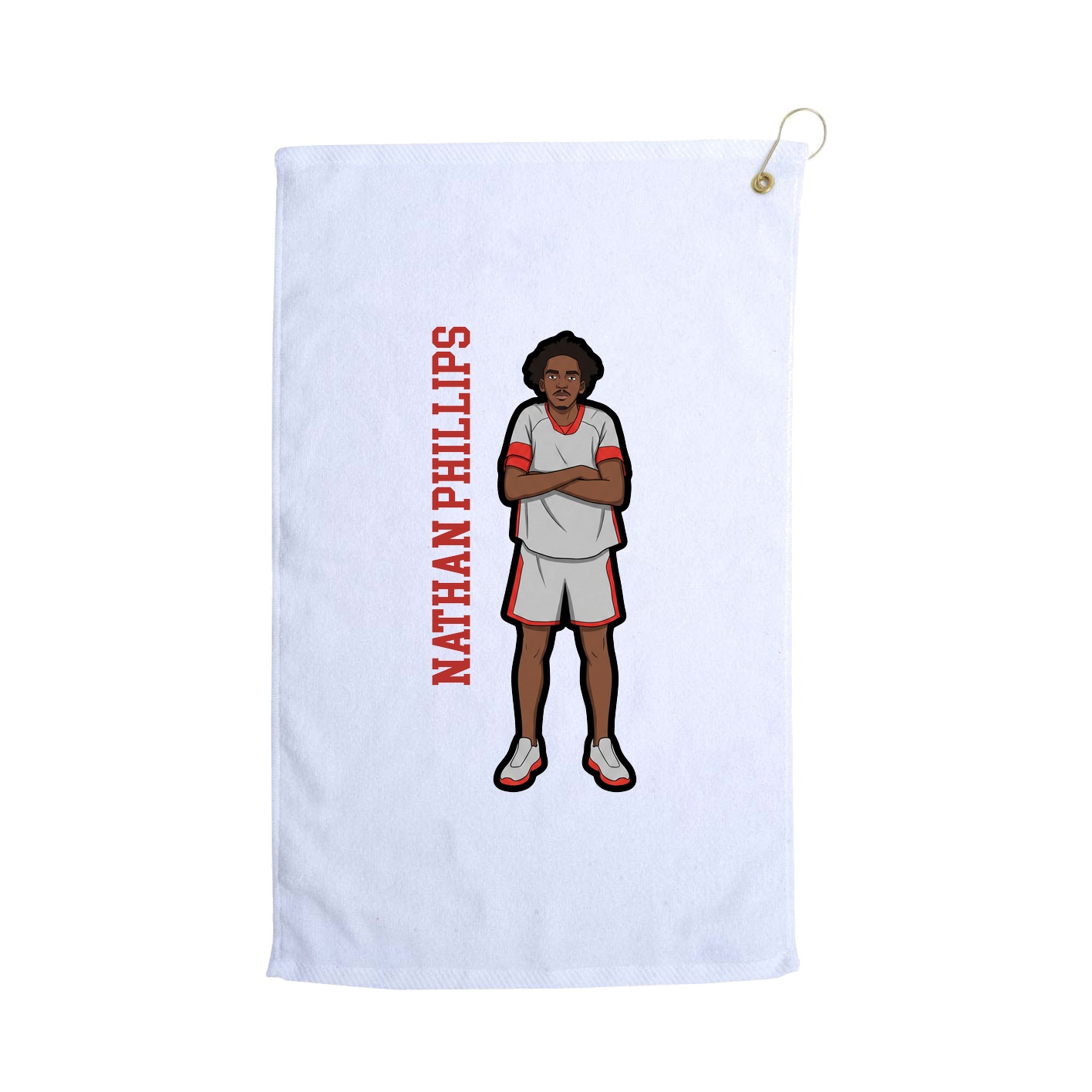 Golf Towel — Name Vertical in White