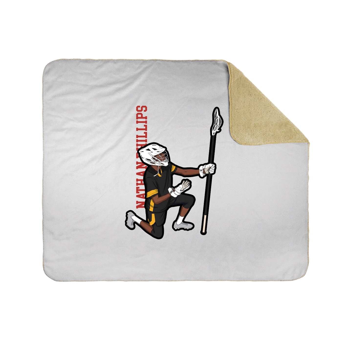 Throw Blanket — Name Vertical in White