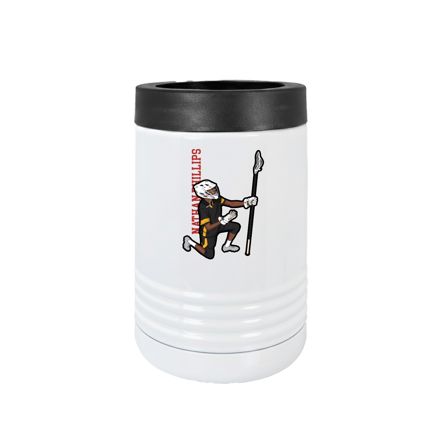 Beverage Holder — Name Vertical in White