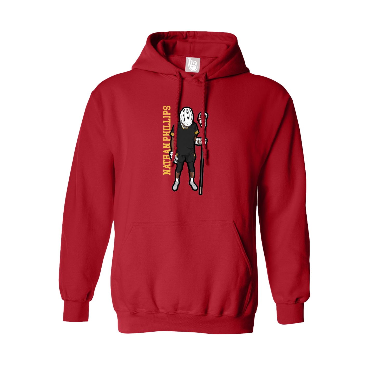 Hoodie — Name Vertical in Red
