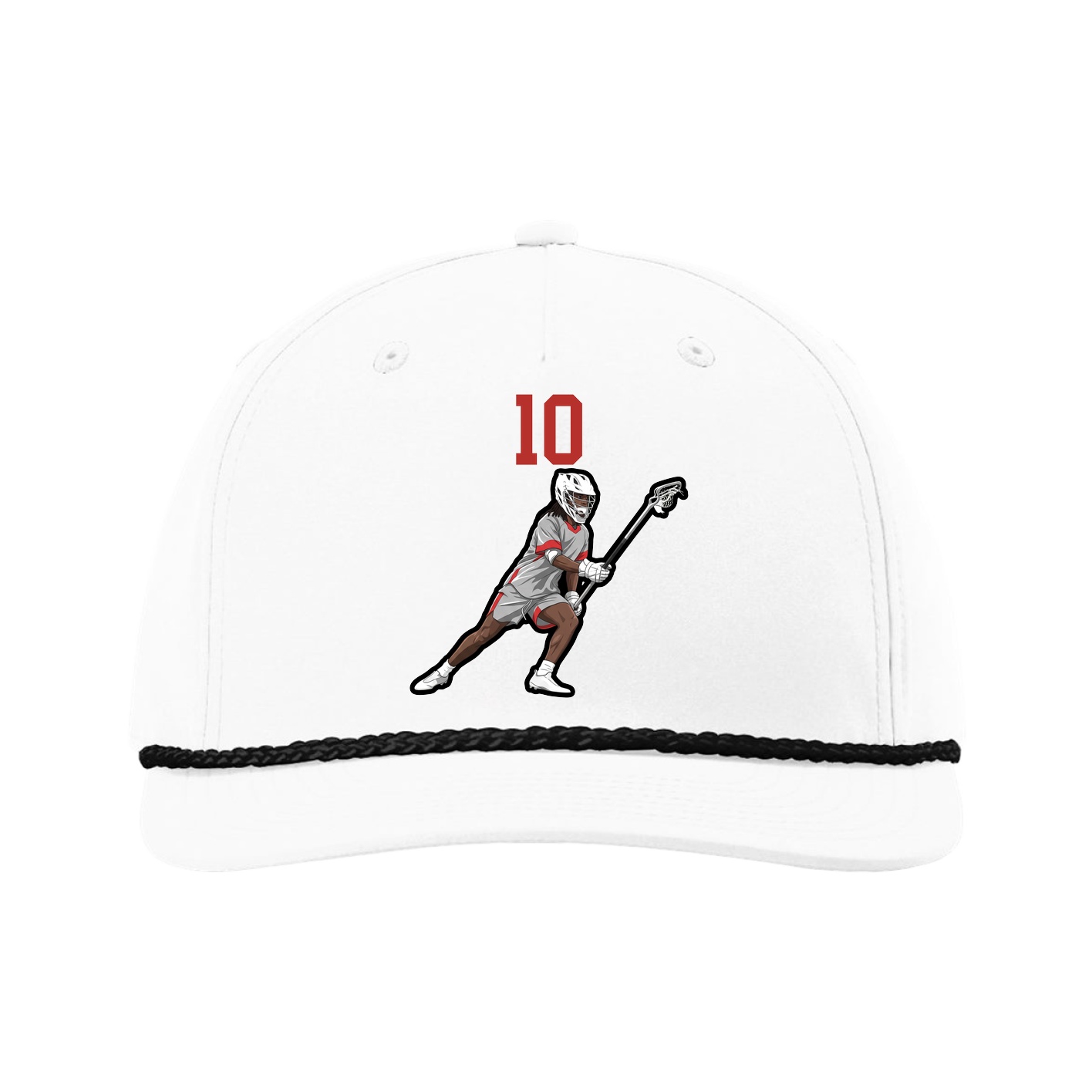 Five-Panel Classic Rope Cap — Number Top in White