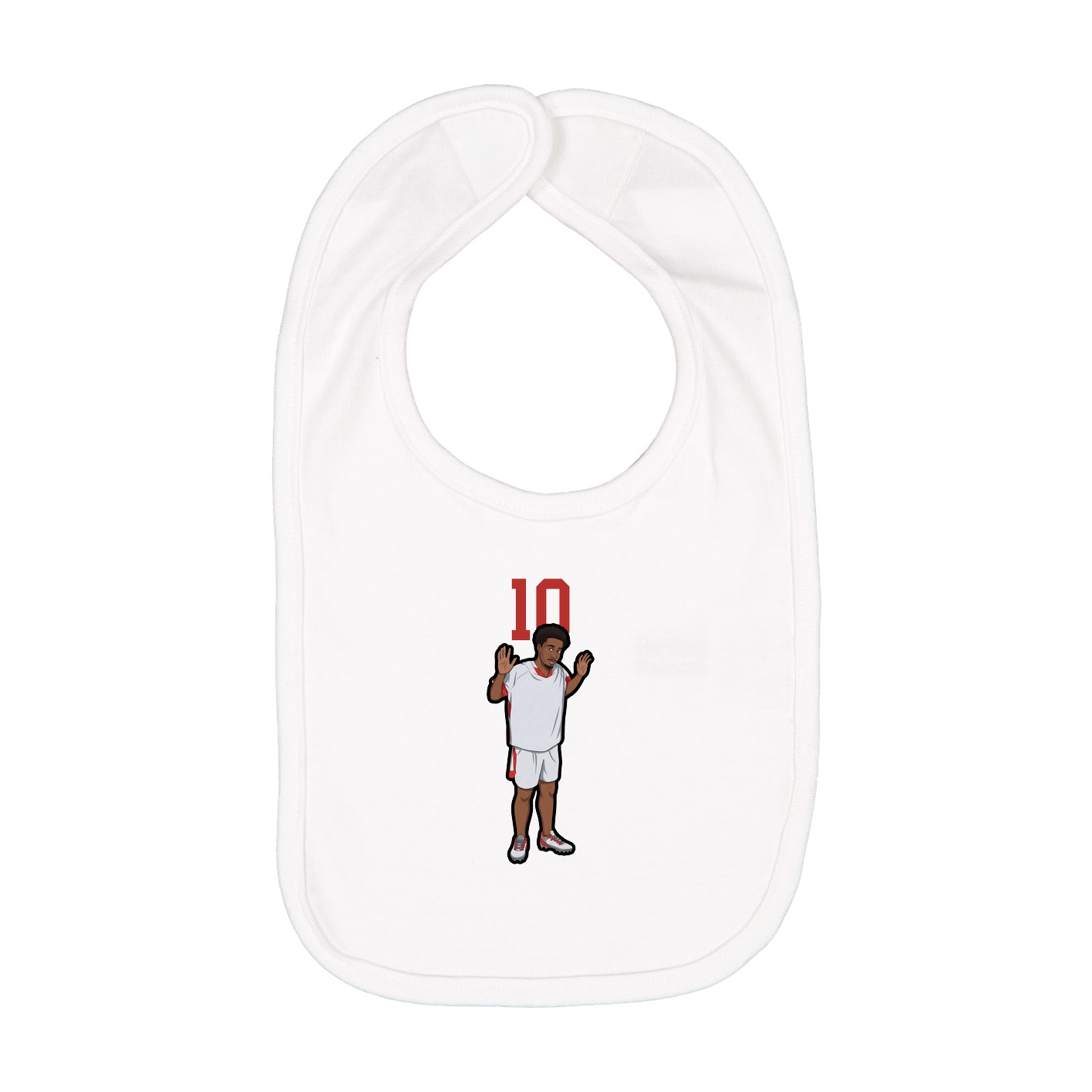 Infant Bib — Number Top in White