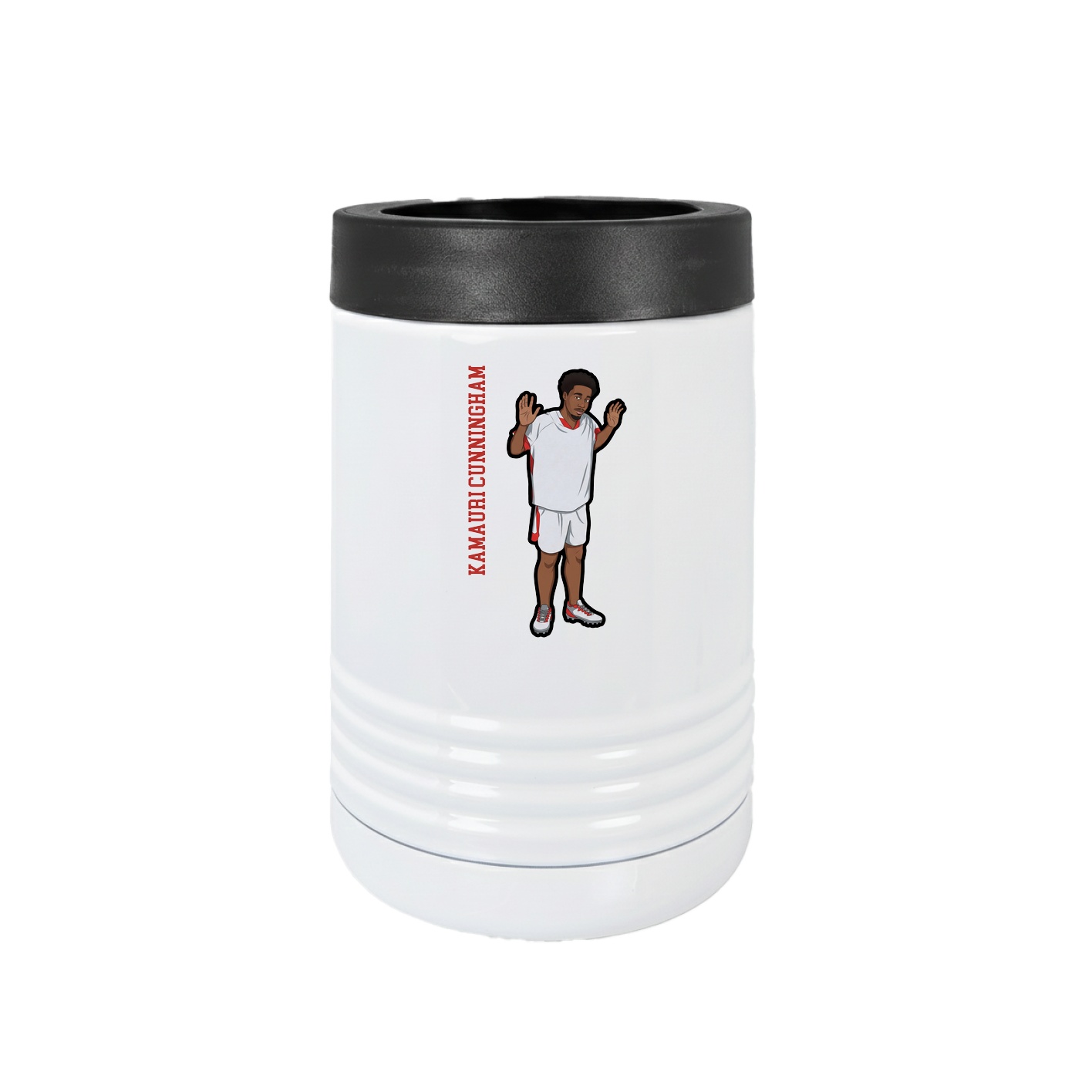 Beverage Holder — Name Vertical in White