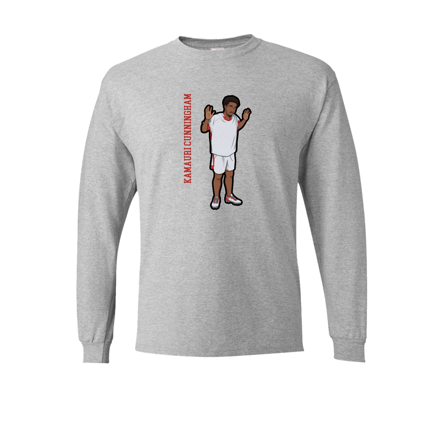 Long Sleeve Tee — Name Vertical in Grey