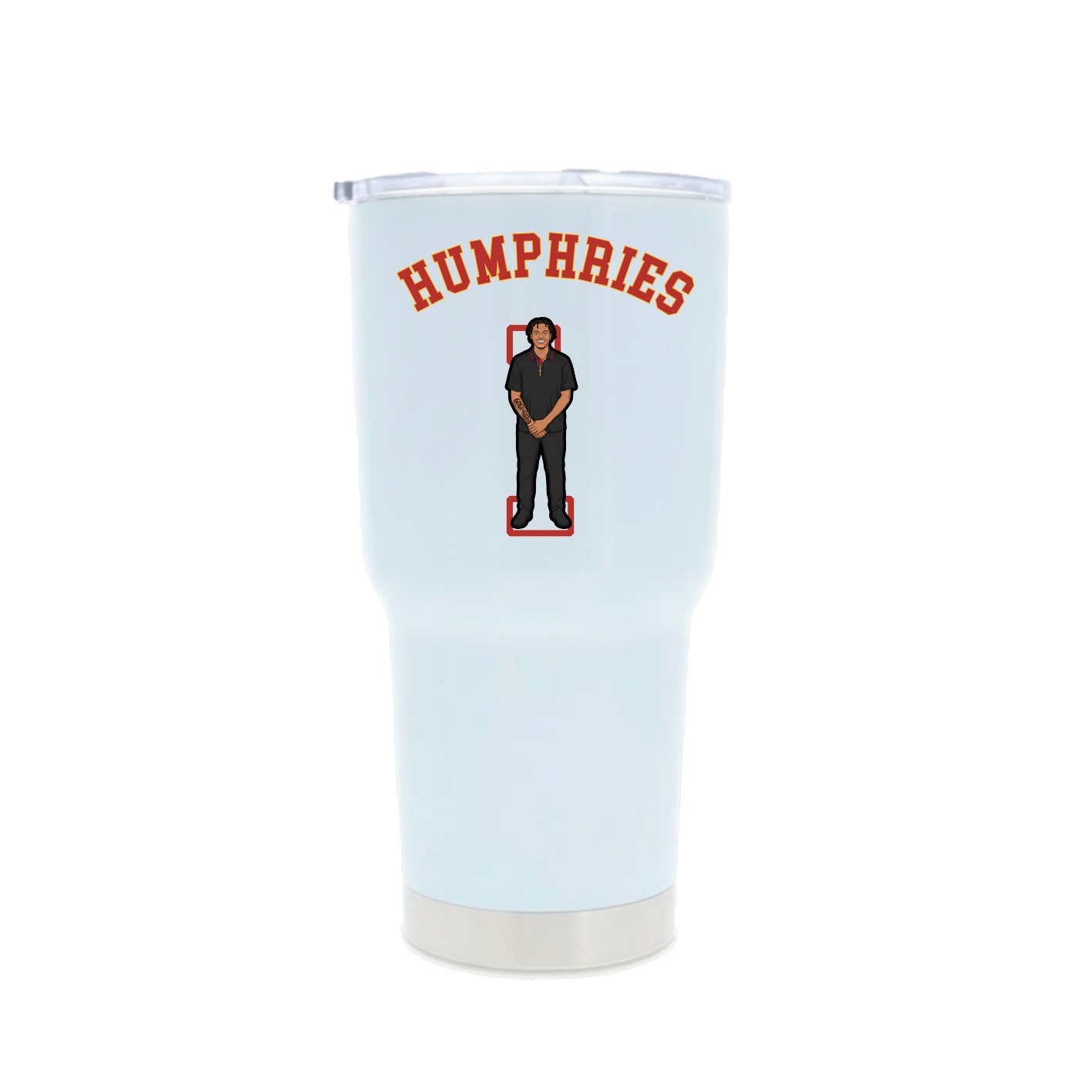 30oz Stainless Steel Tumbler — Shirsey Arch in White