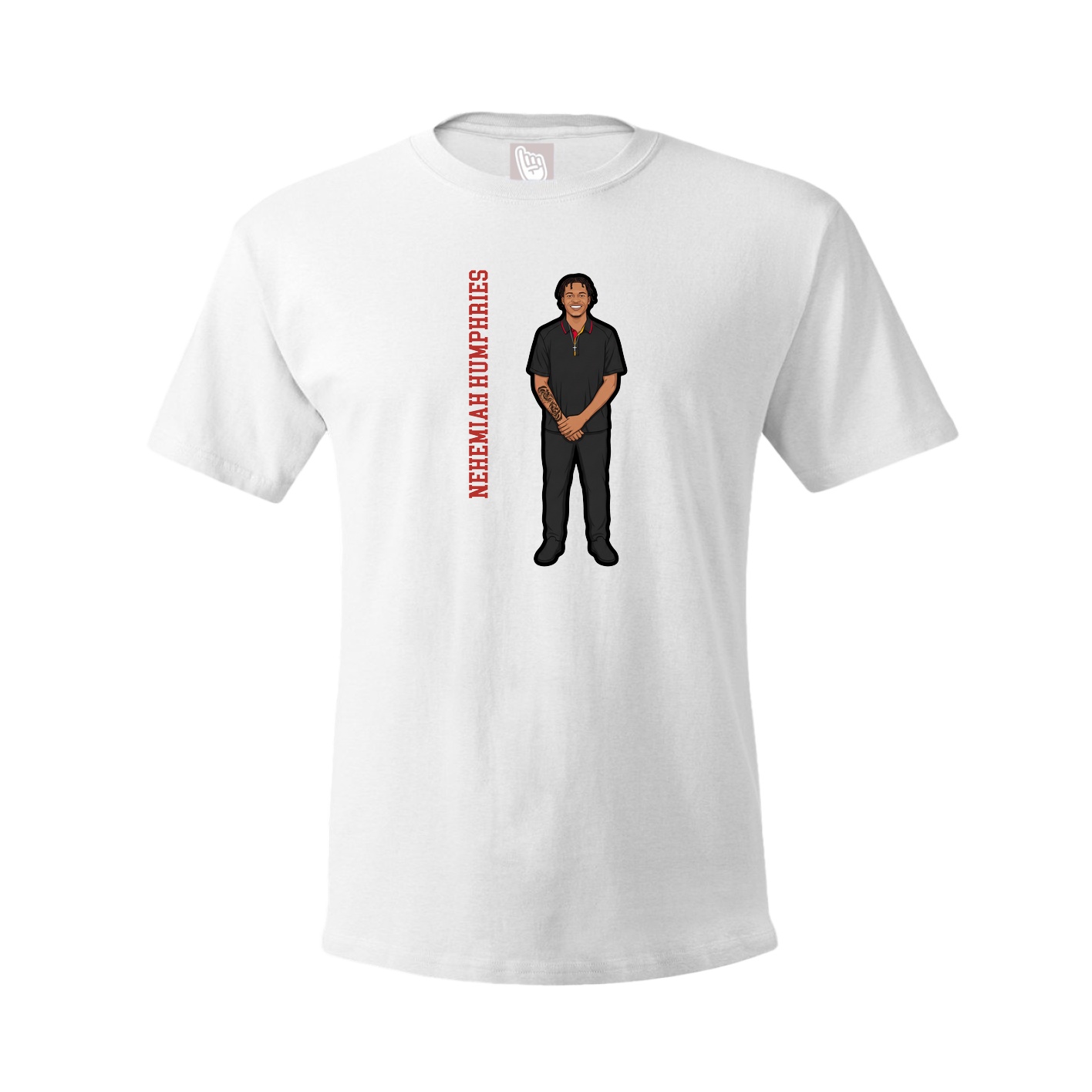 Tee — Name Vertical in White