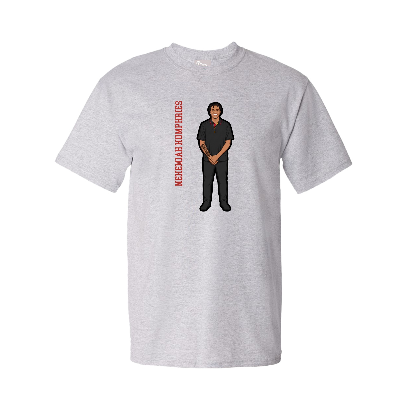 Youth Tee — Name Vertical in Grey