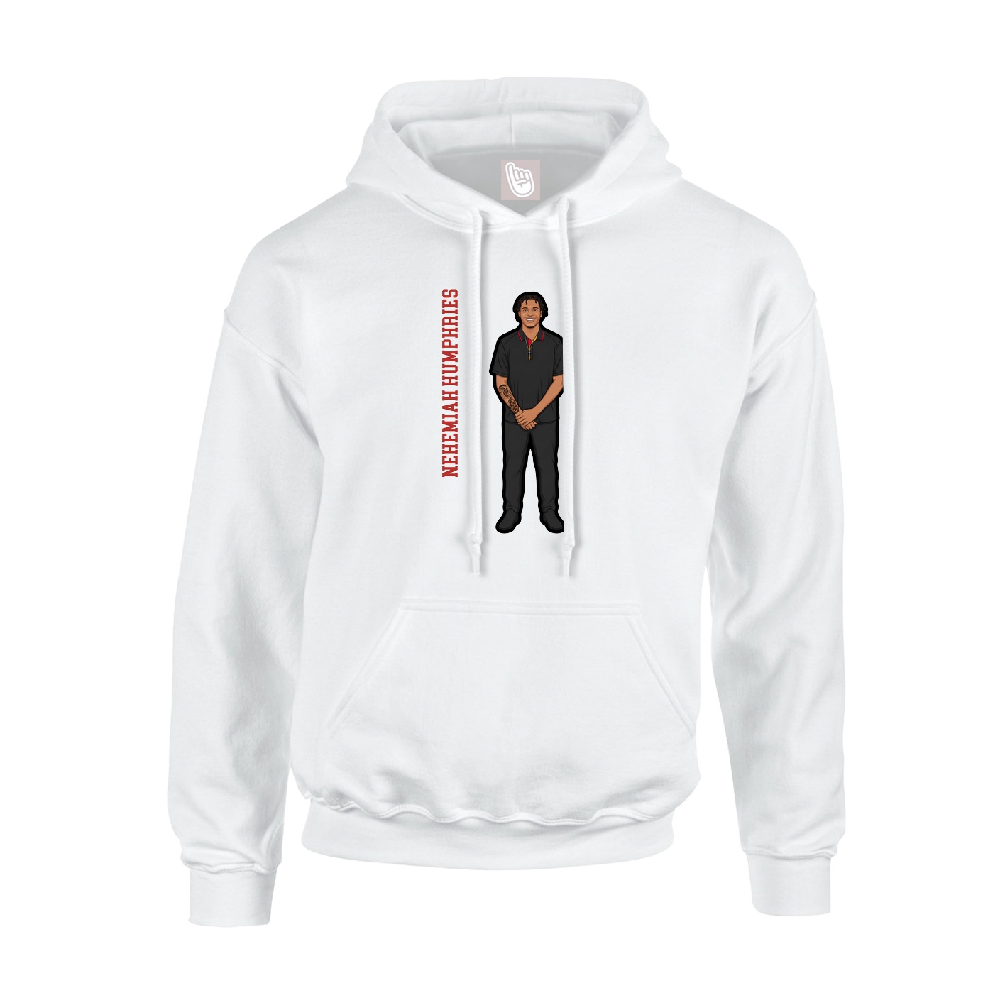 Youth Hoodie — Name Vertical in White