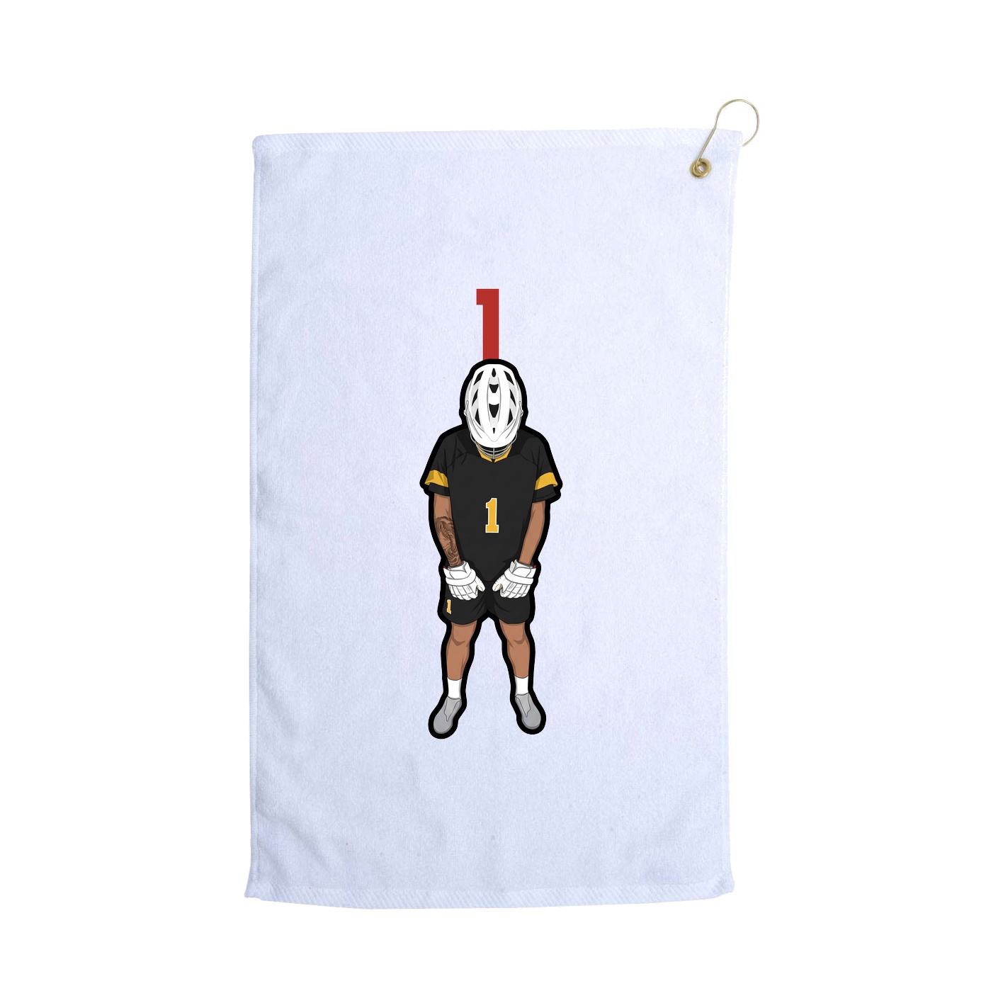 Golf Towel — Number Top in White