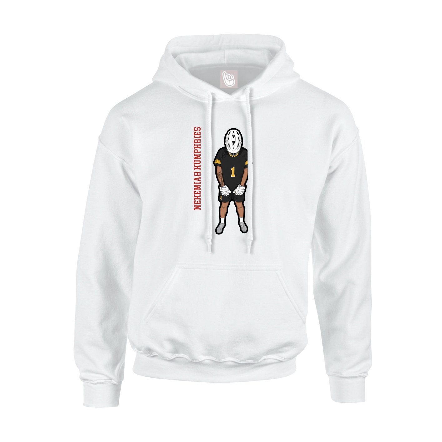 Youth Hoodie — Name Vertical in White