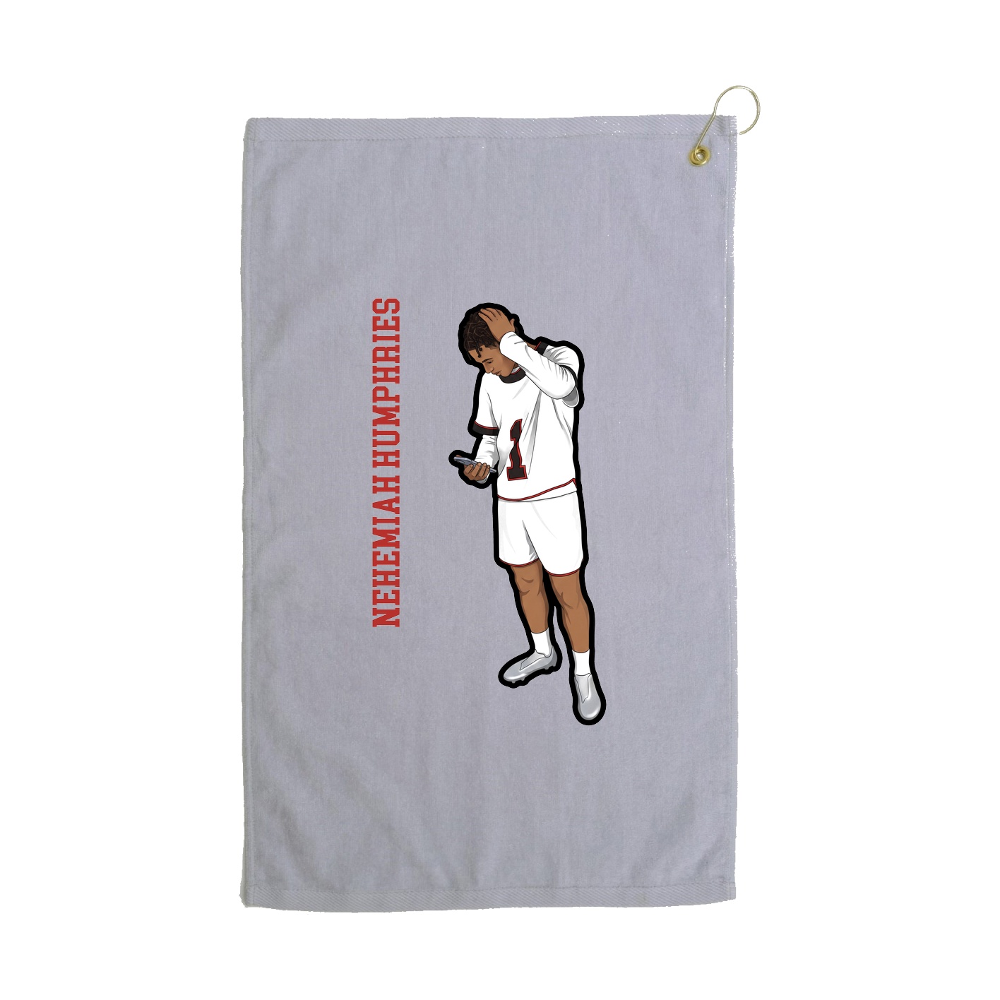 Golf Towel — Name Vertical in Grey