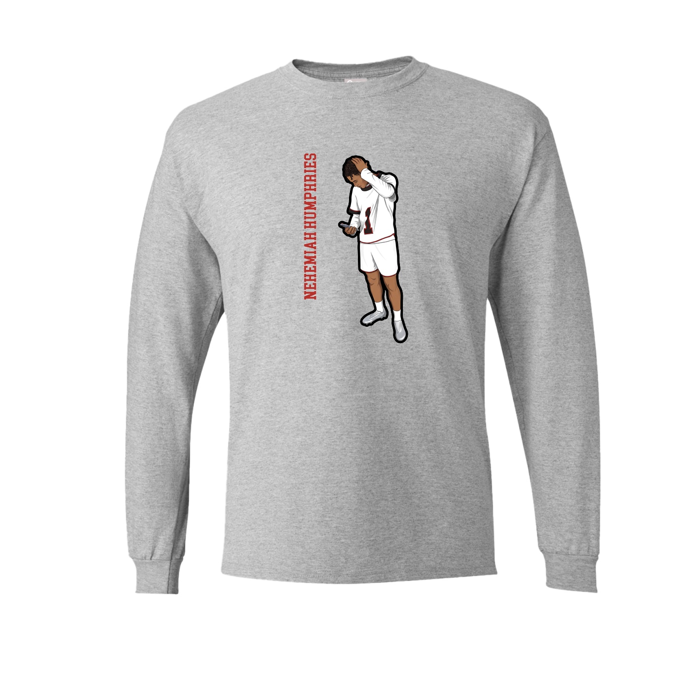 Long Sleeve Tee — Name Vertical in Grey