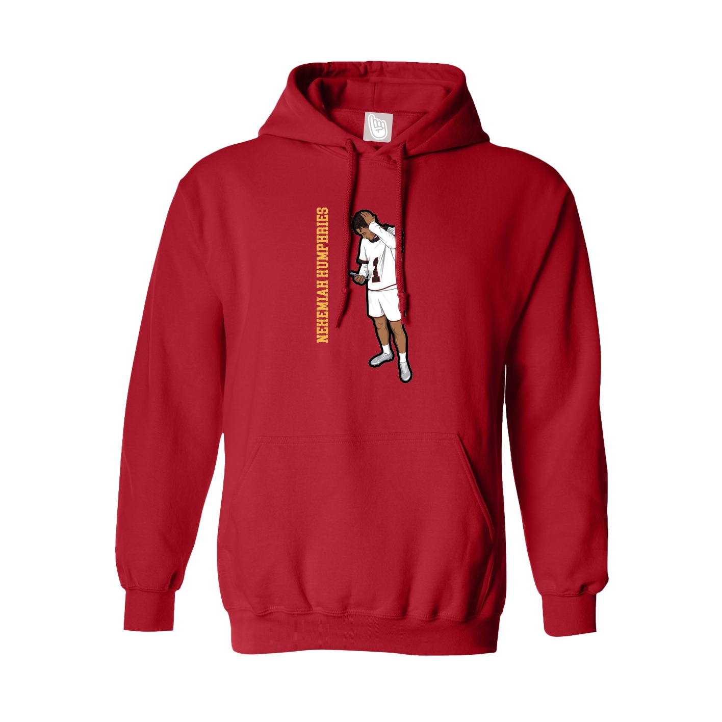 Youth Hoodie — Name Vertical in Red