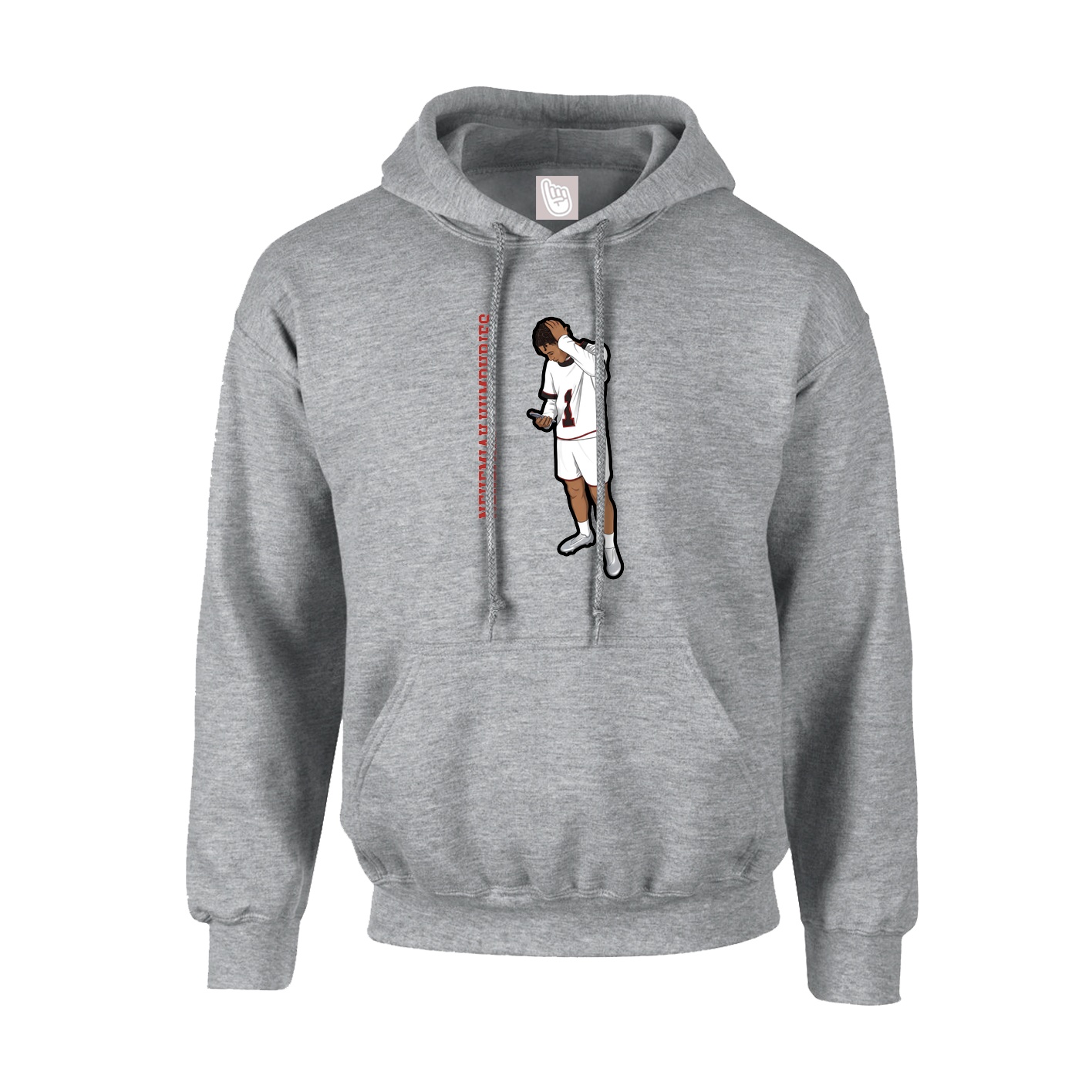 Youth Hoodie — Name Vertical in Grey
