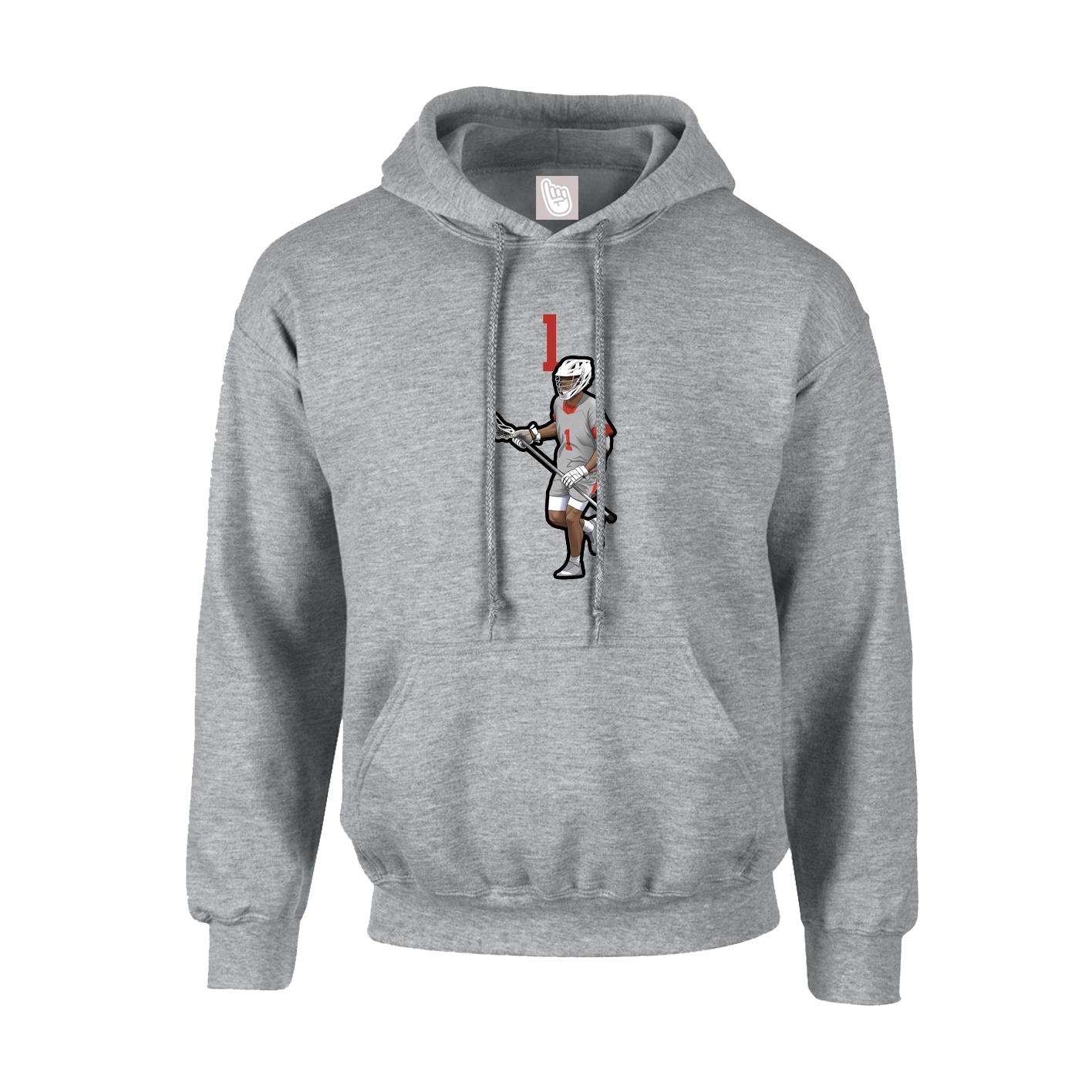 Hoodie — Number Top in Grey