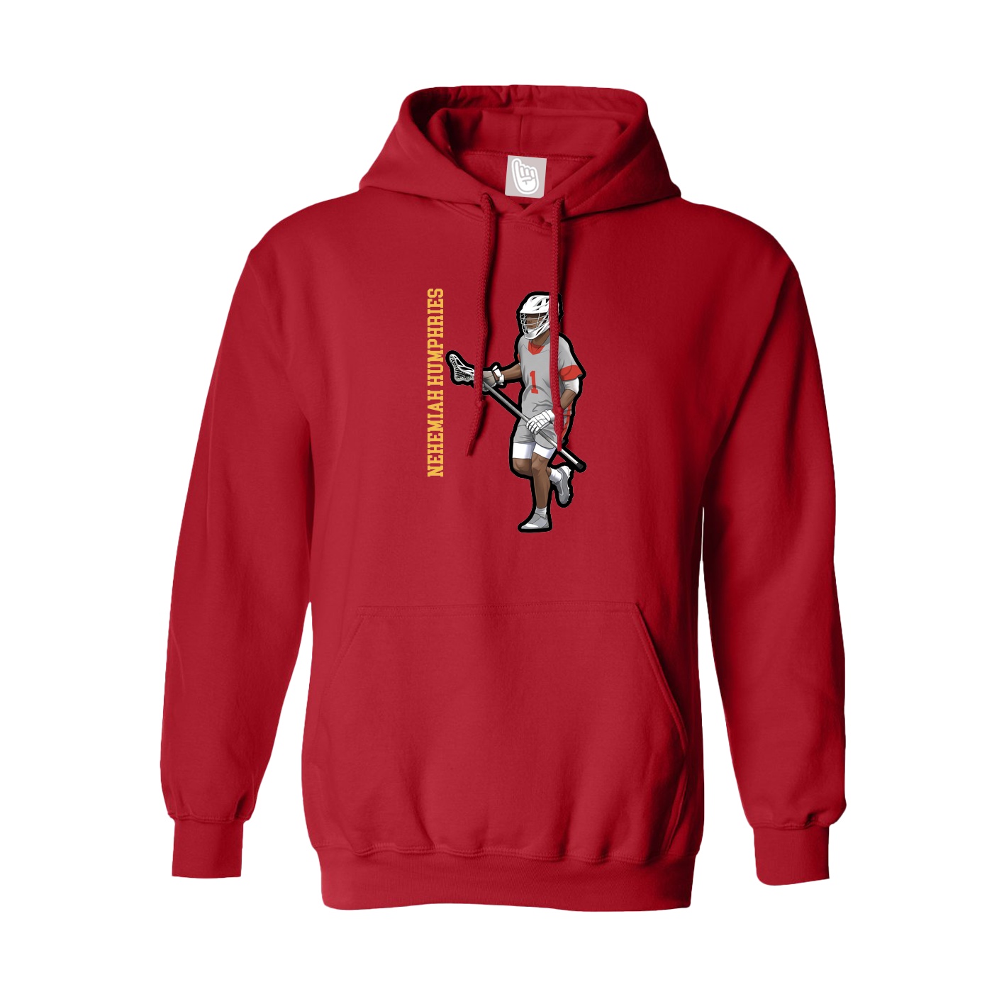 Youth Hoodie — Name Vertical in Red