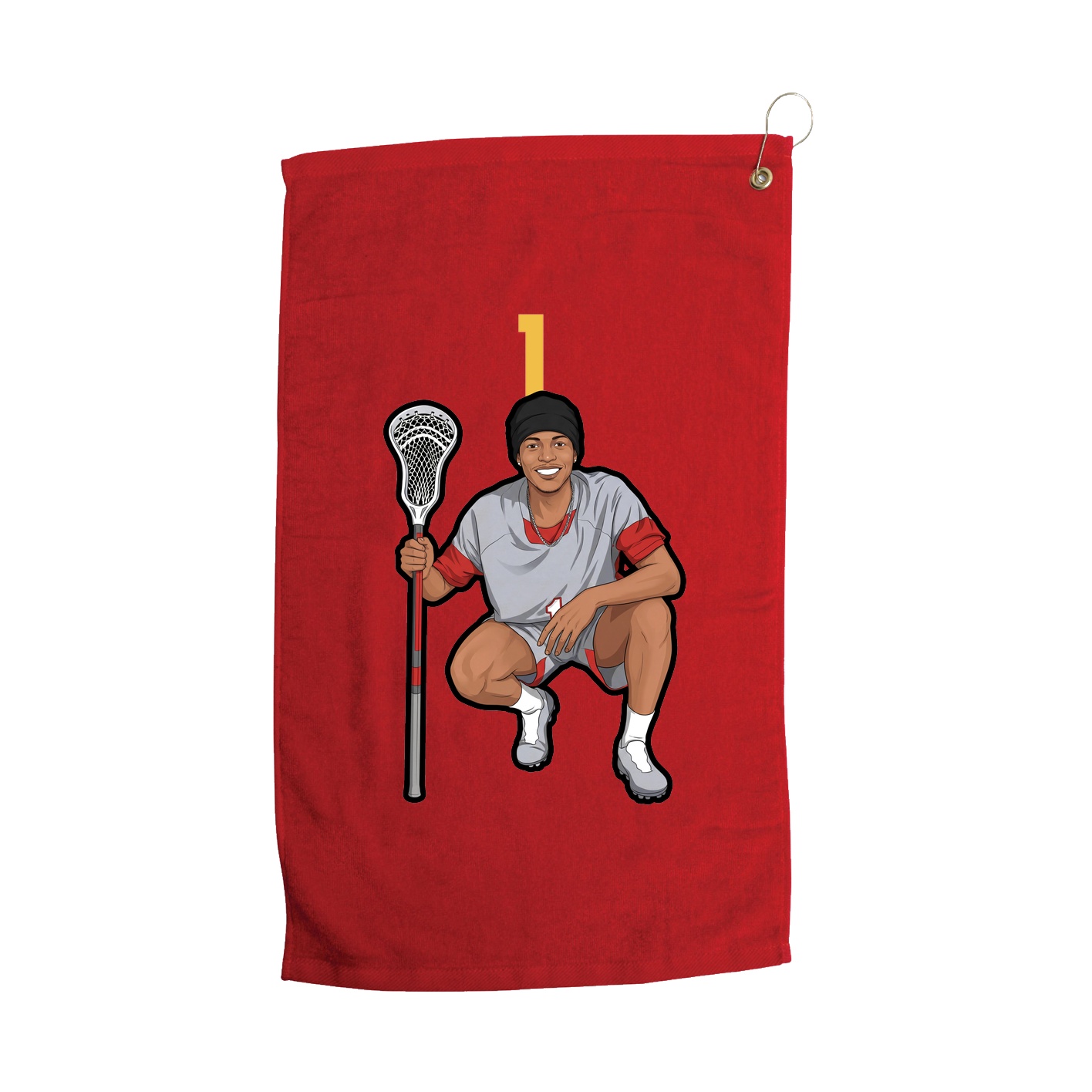 Golf Towel — Number Top in Red