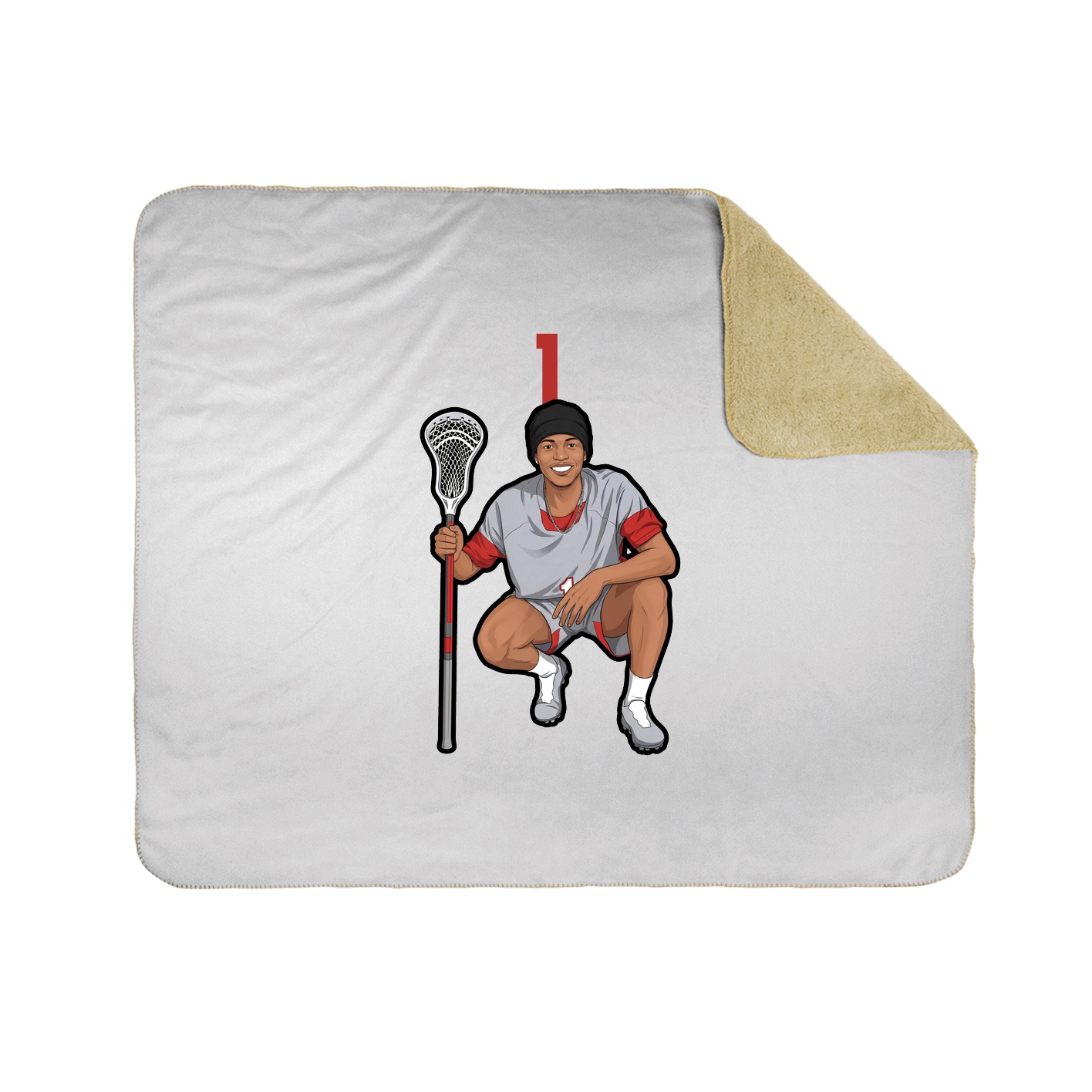 Throw Blanket — Number Top in White