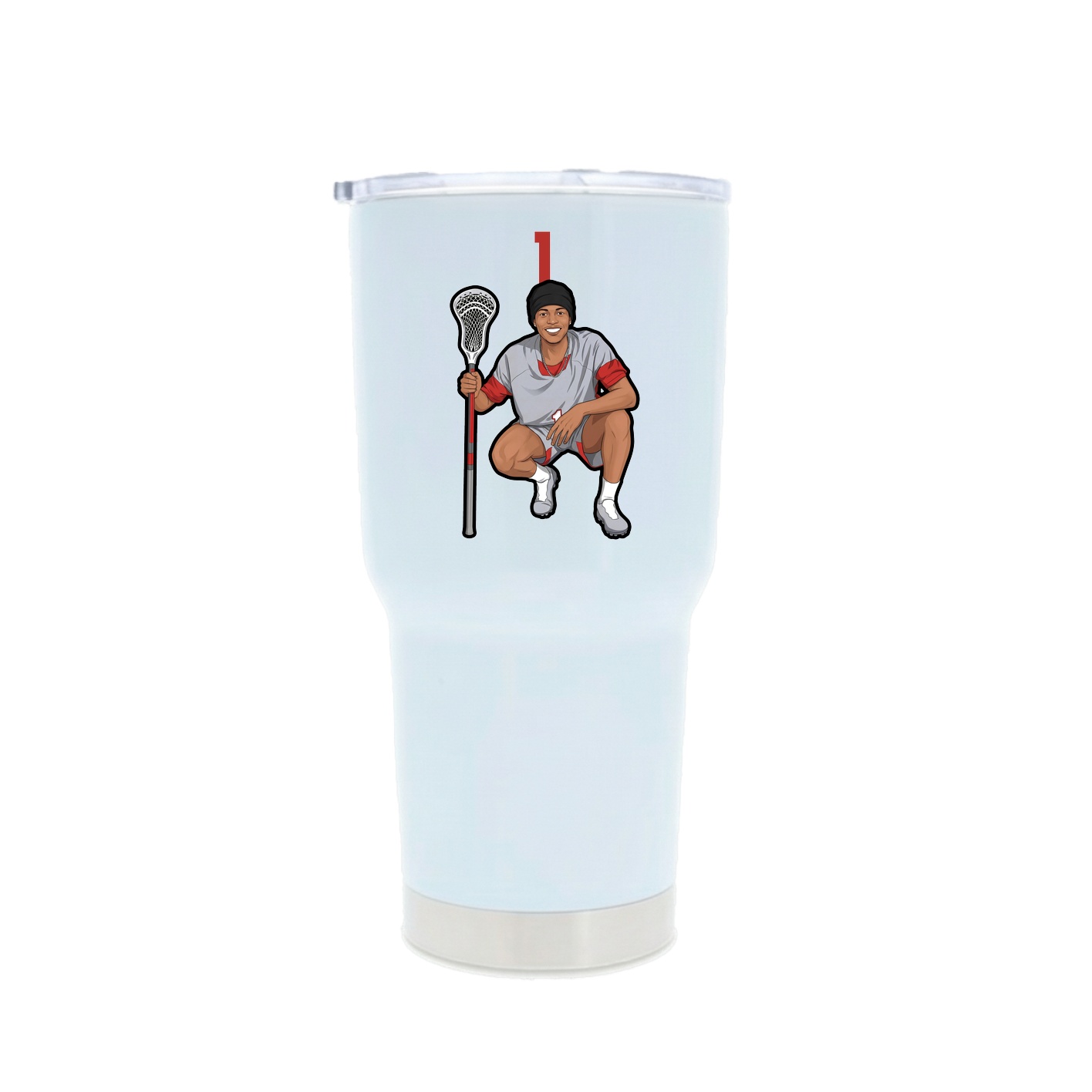 30oz Stainless Steel Tumbler — Number Top in White