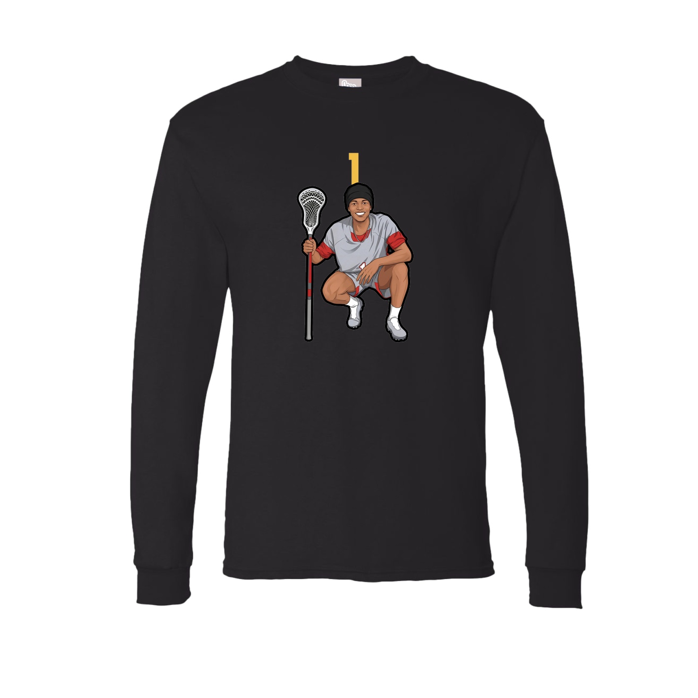 Long Sleeve Tee — Number Top in Black