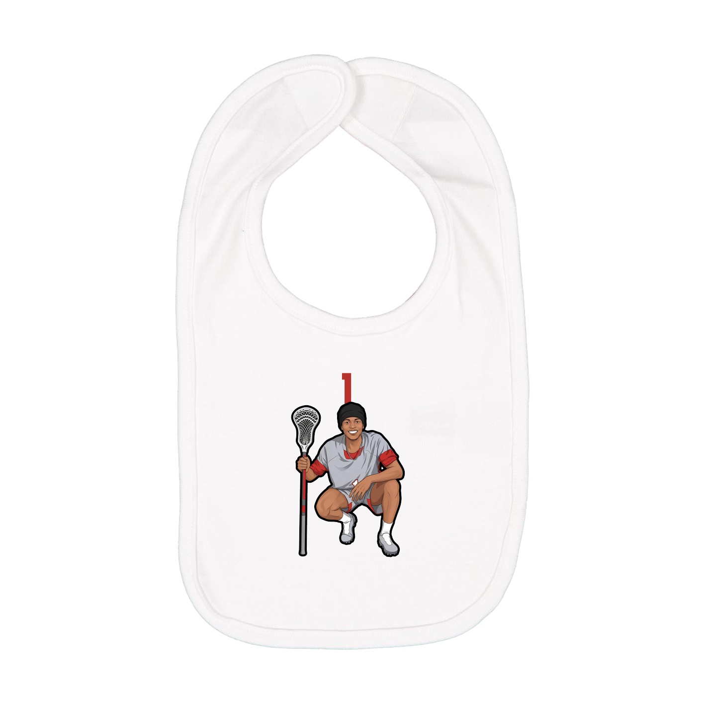 Infant Bib — Number Top in White