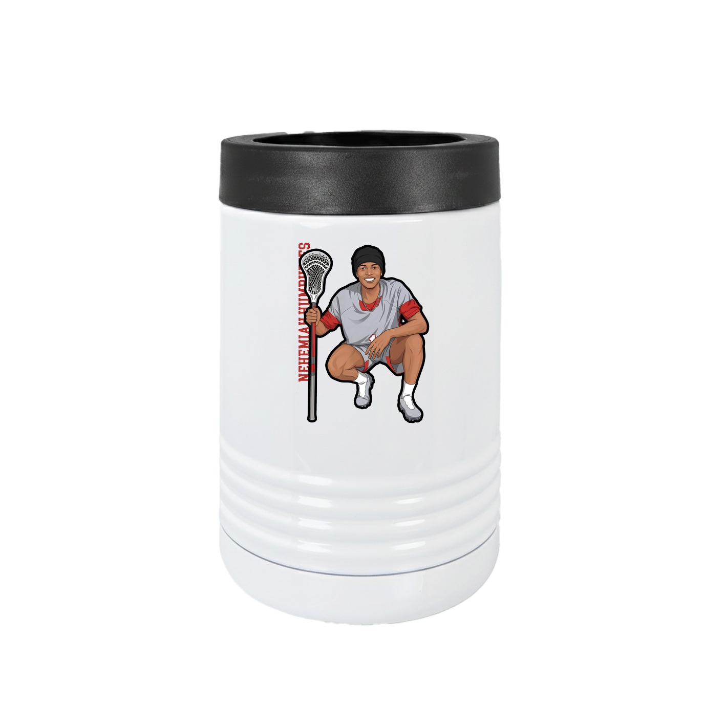 Beverage Holder — Name Vertical in White