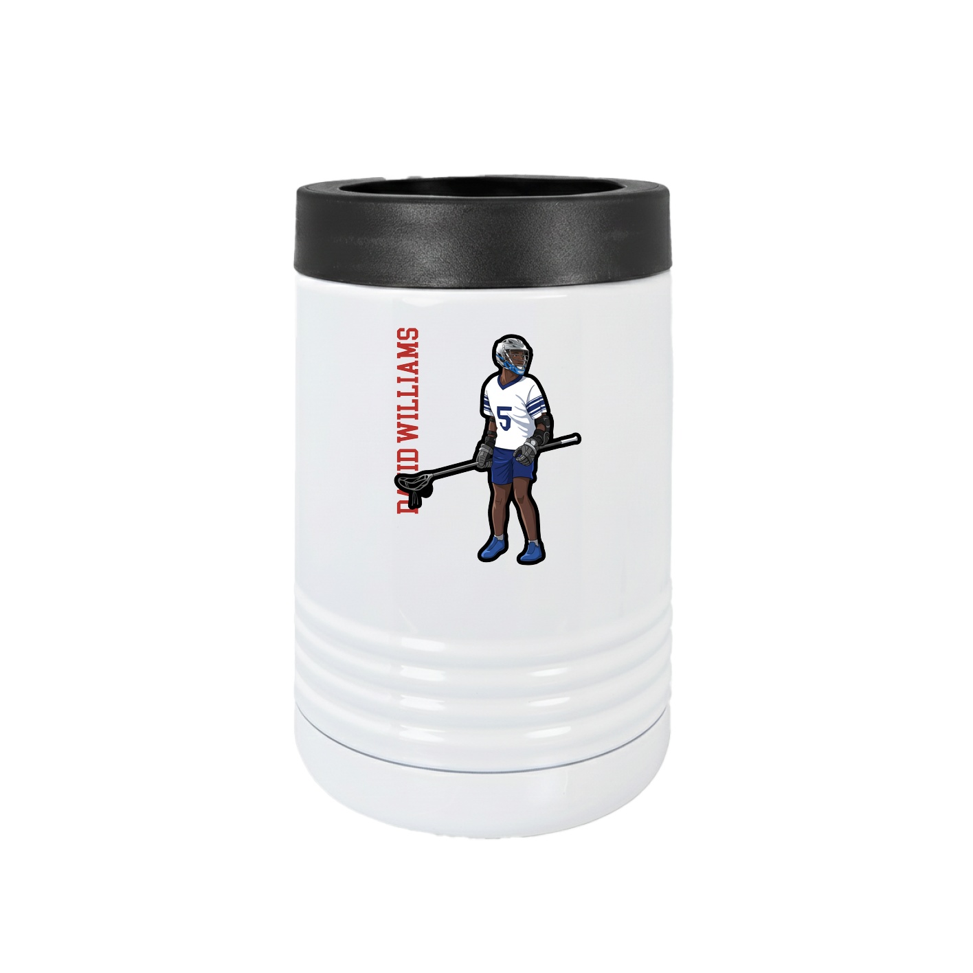 Beverage Holder — Name Vertical in White