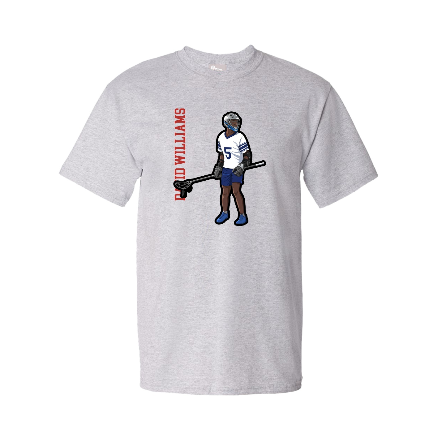Youth Tee — Name Vertical in Grey