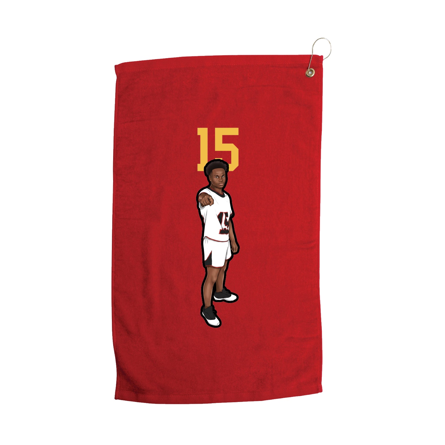 Golf Towel — Number Top in Red