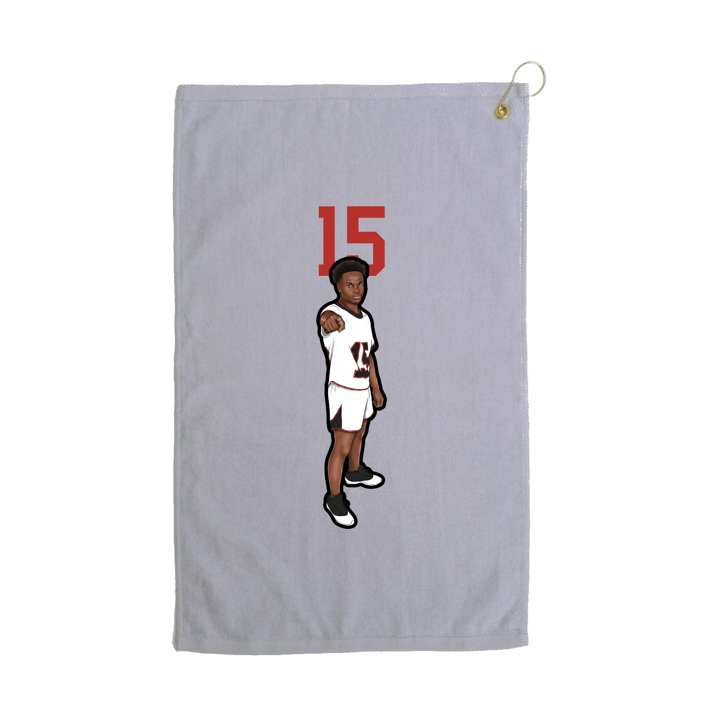 Golf Towel — Number Top in Grey