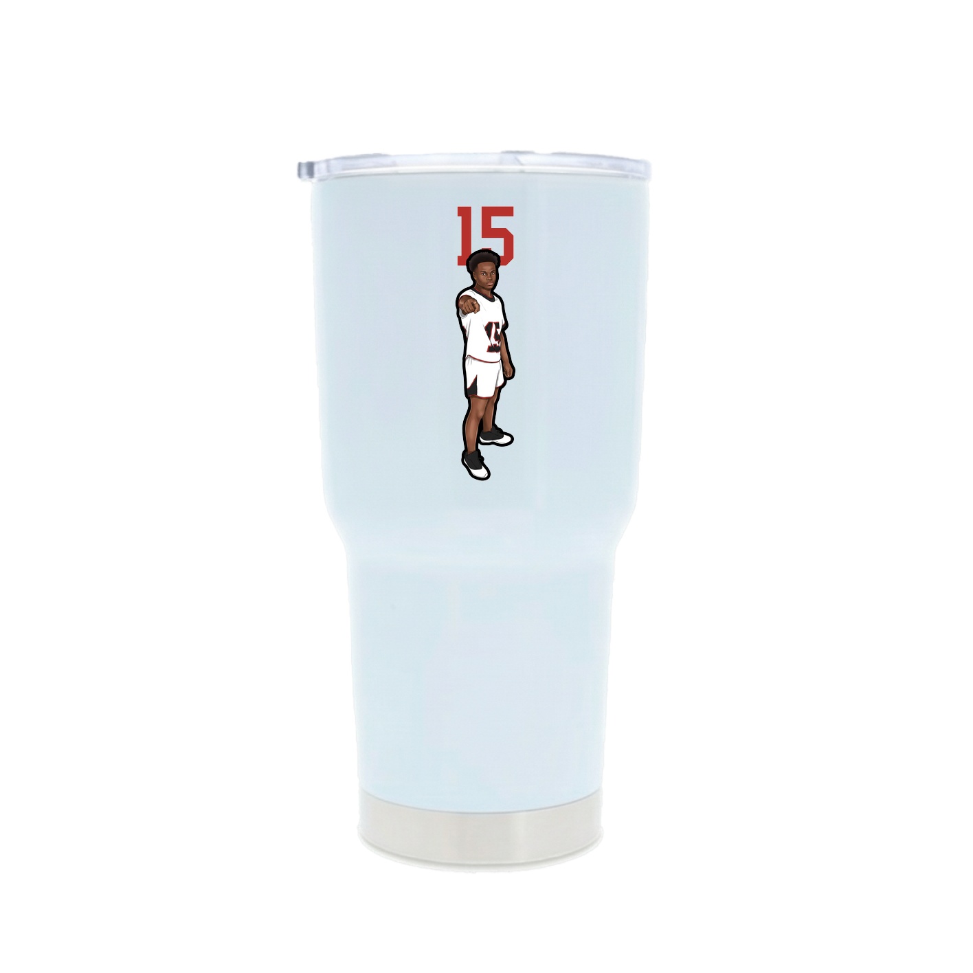 30oz Stainless Steel Tumbler — Number Top in White
