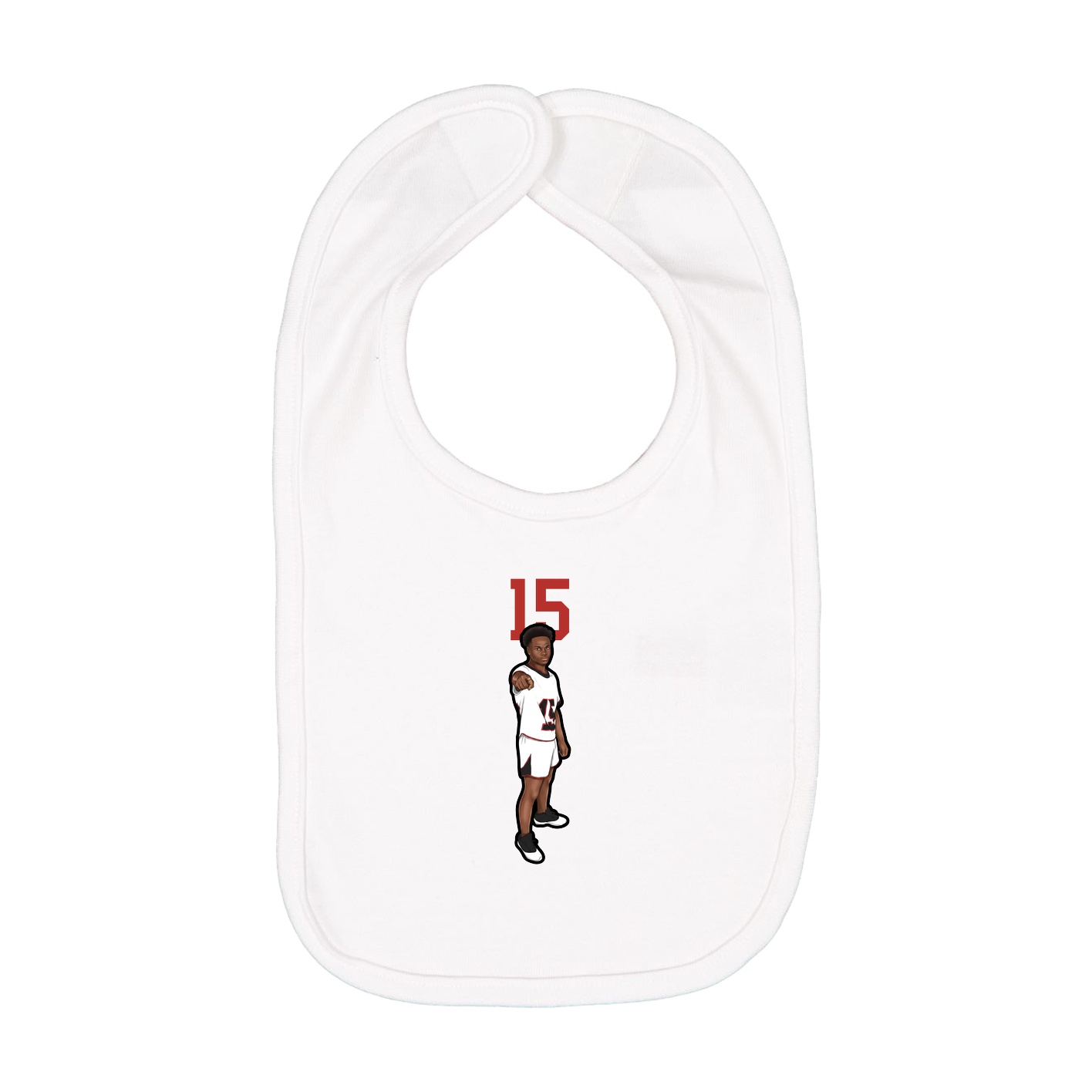 Infant Bib — Number Top in White