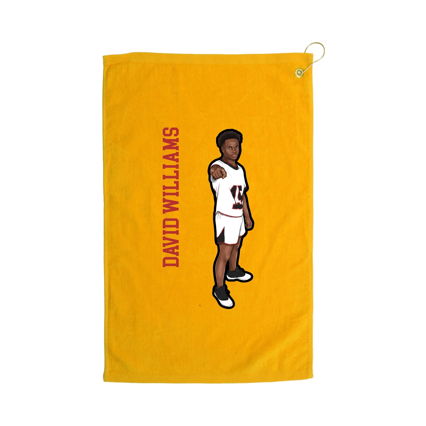 Golf Towel — Name Vertical in Gold