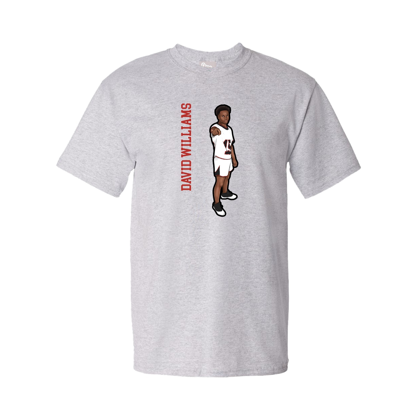 Tee — Name Vertical in Grey