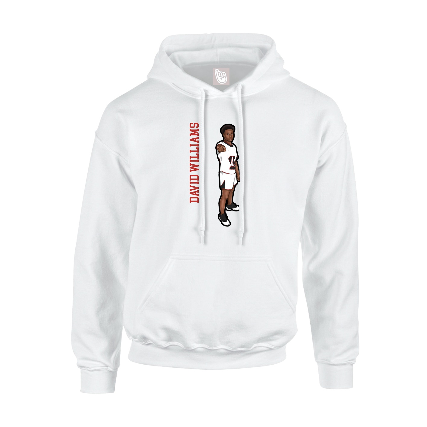 Hoodie — Name Vertical in White