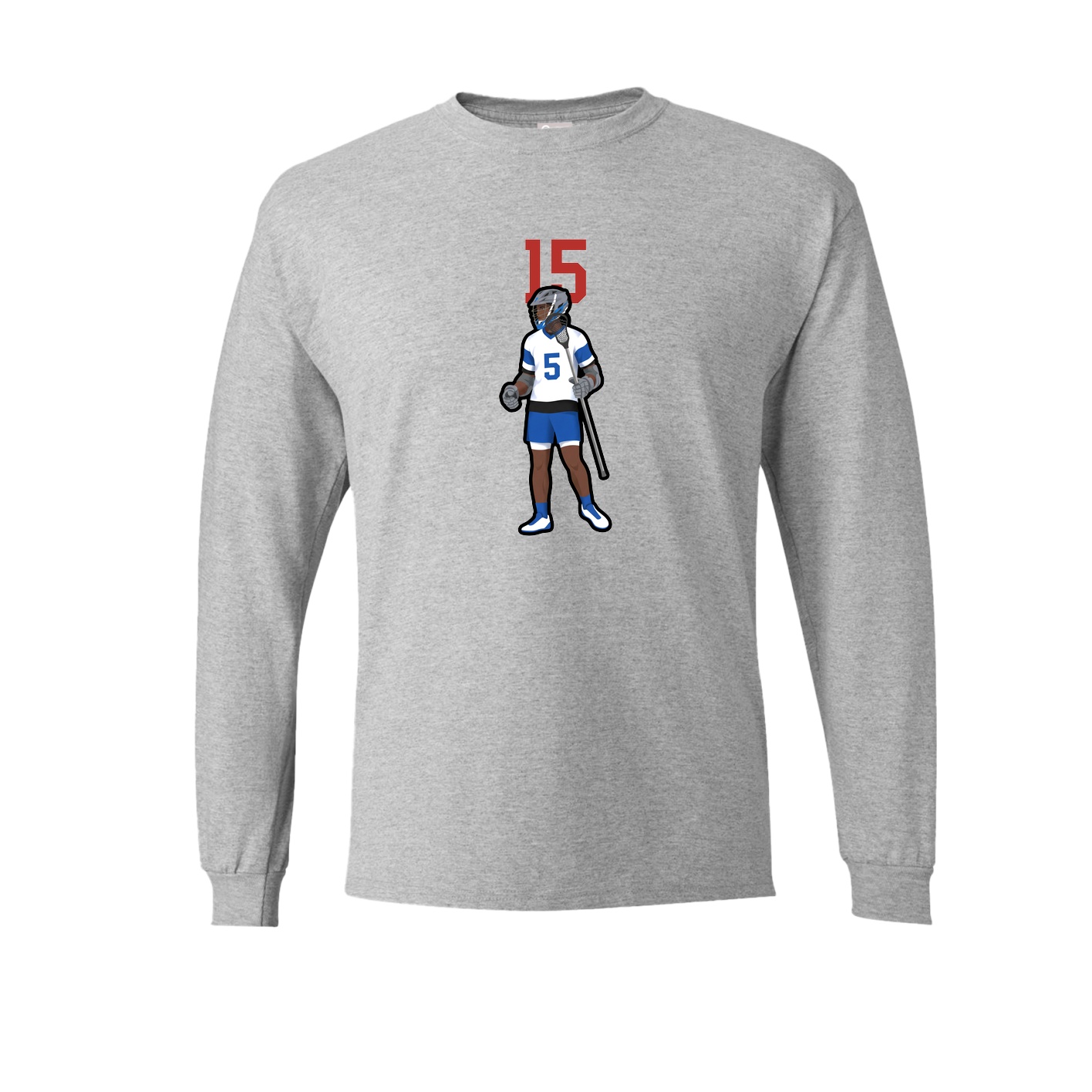 Long Sleeve Tee — Number Top in Grey