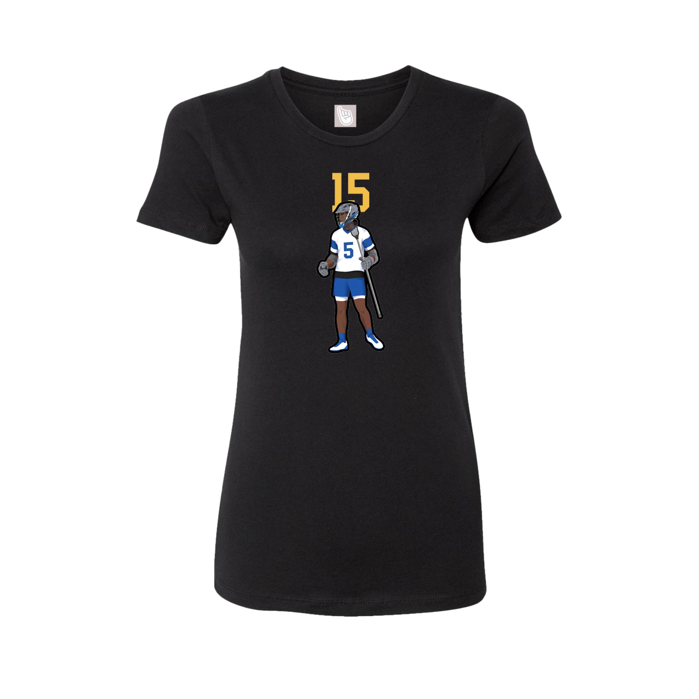 Fitted Women's Tee — Number Top in Black