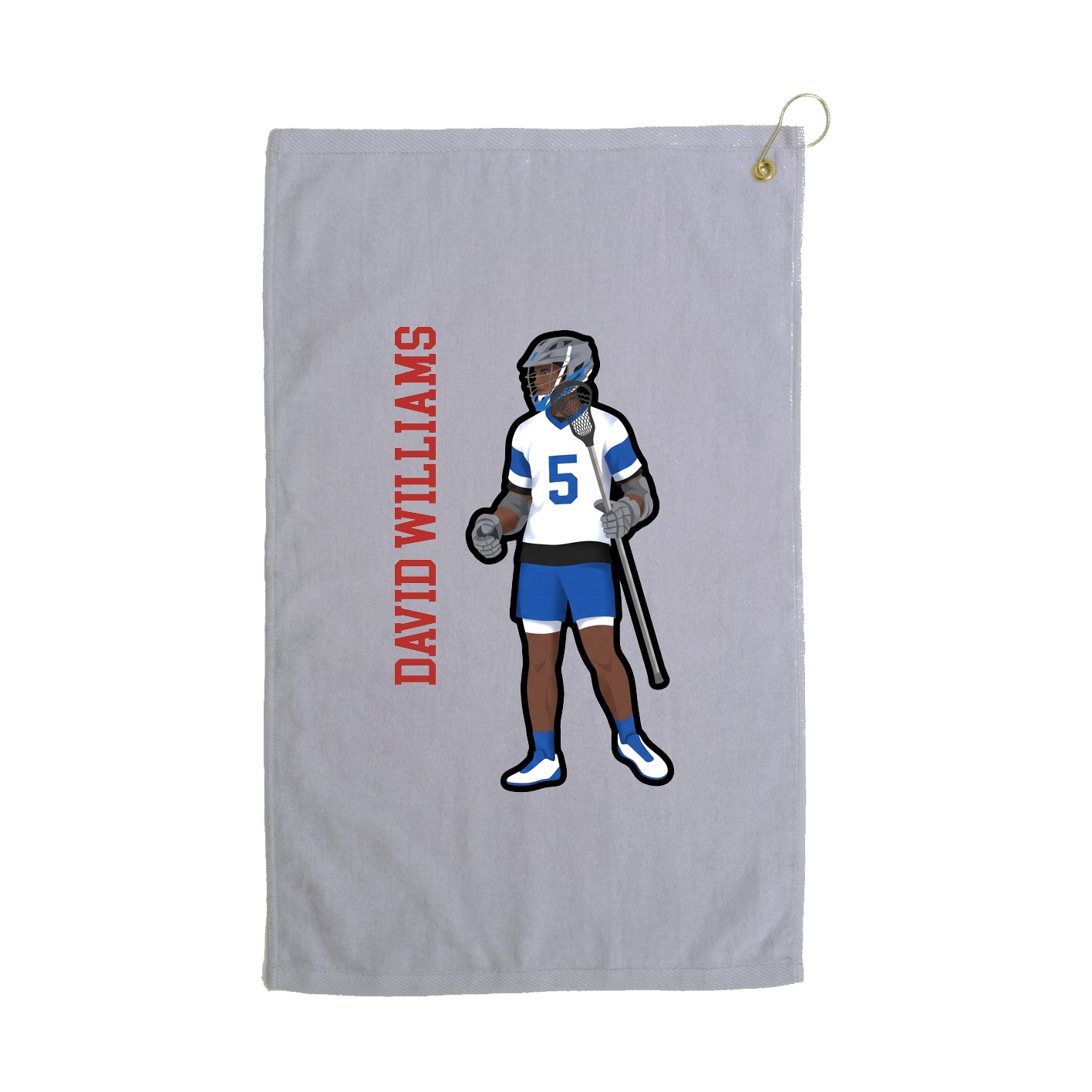 Golf Towel — Name Vertical in Grey