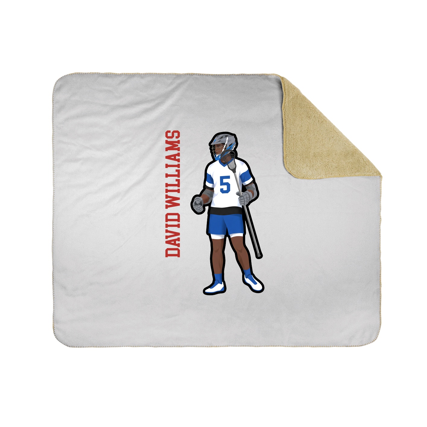 Throw Blanket — Name Vertical in White