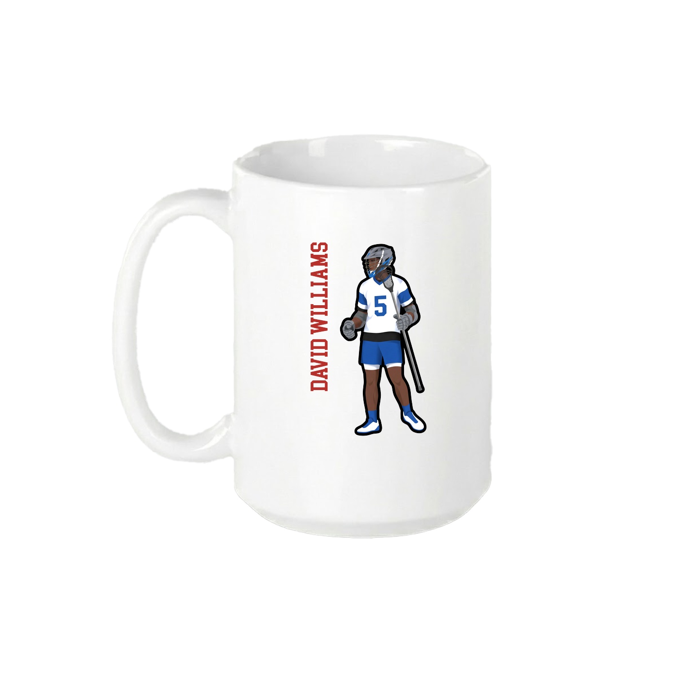 15oz Coffee Mug — Name Vertical in White