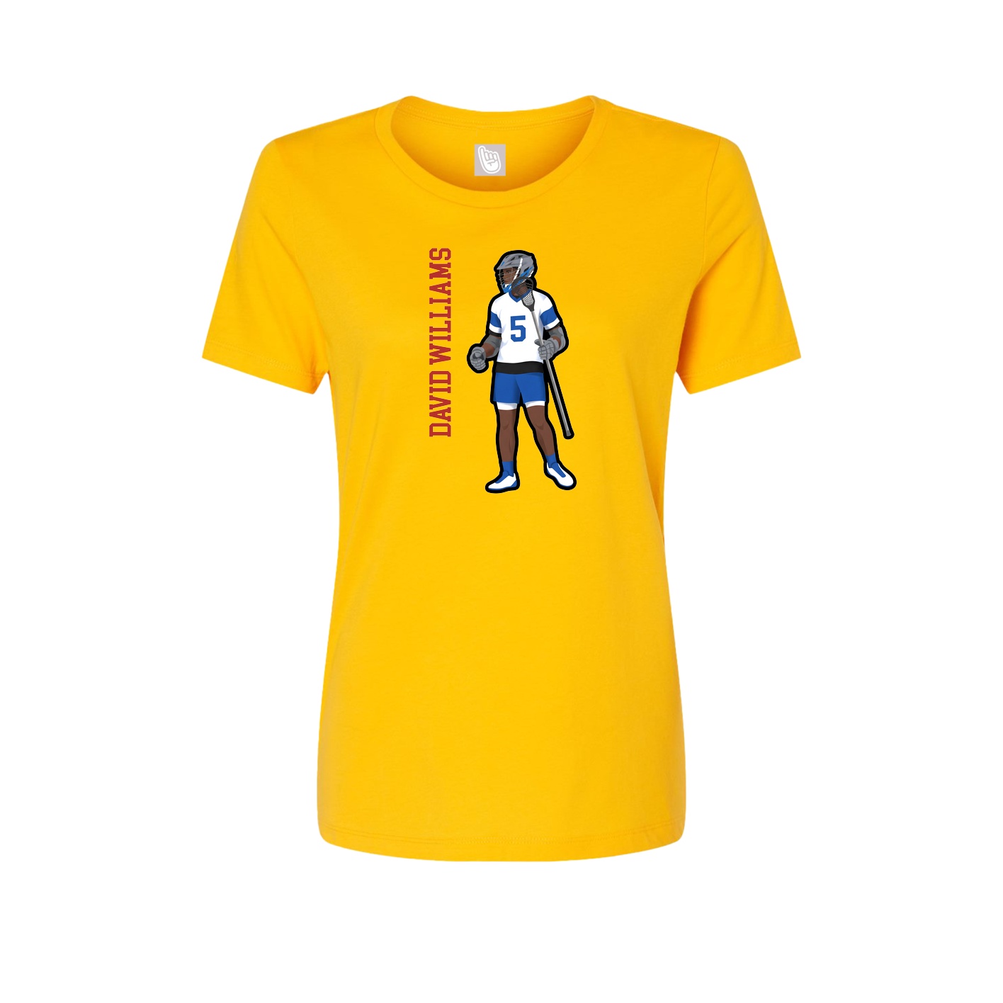 Womens Tee — Name Vertical in Gold