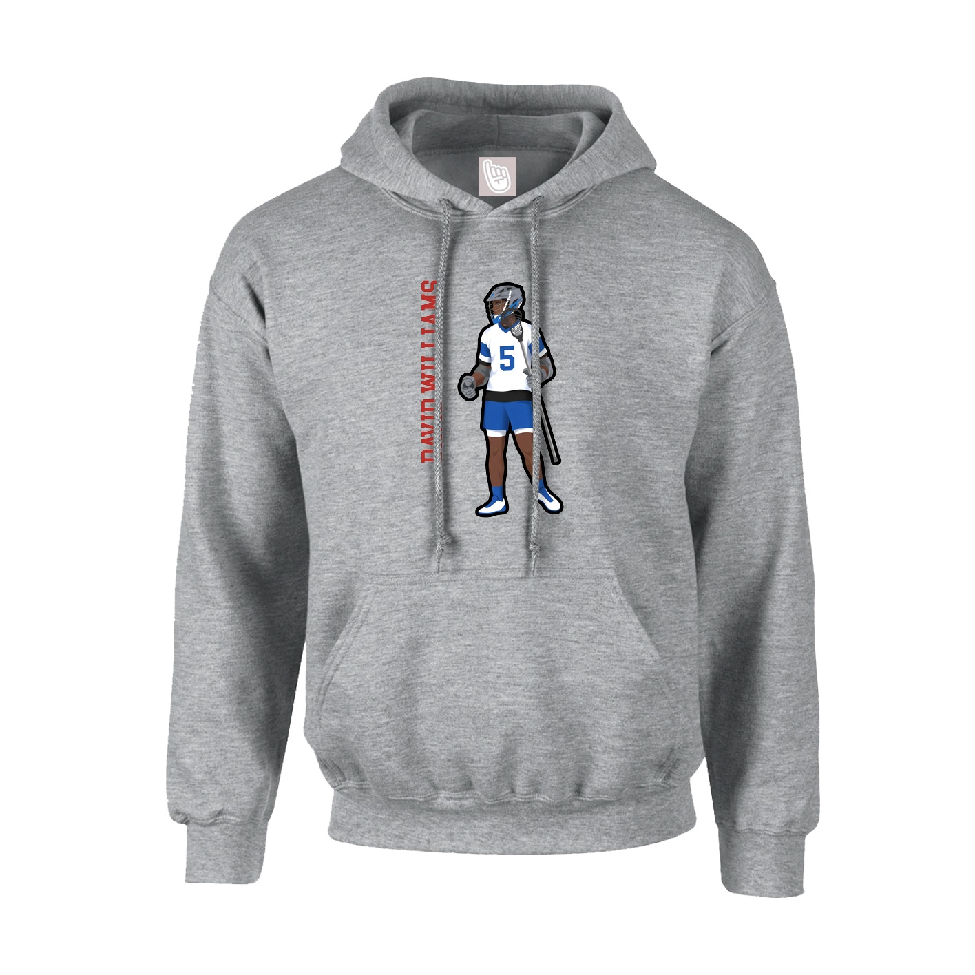 Youth Hoodie — Name Vertical in Grey