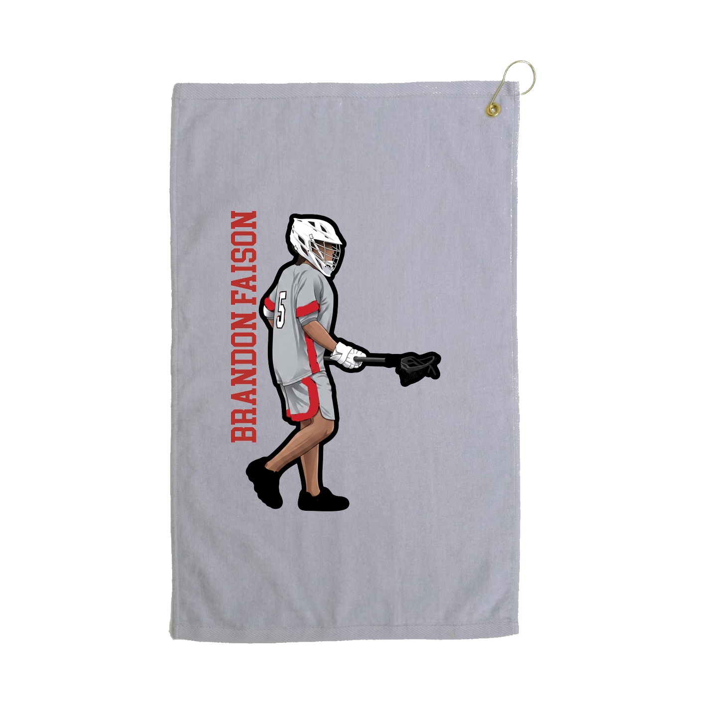 Golf Towel — Name Vertical in Grey
