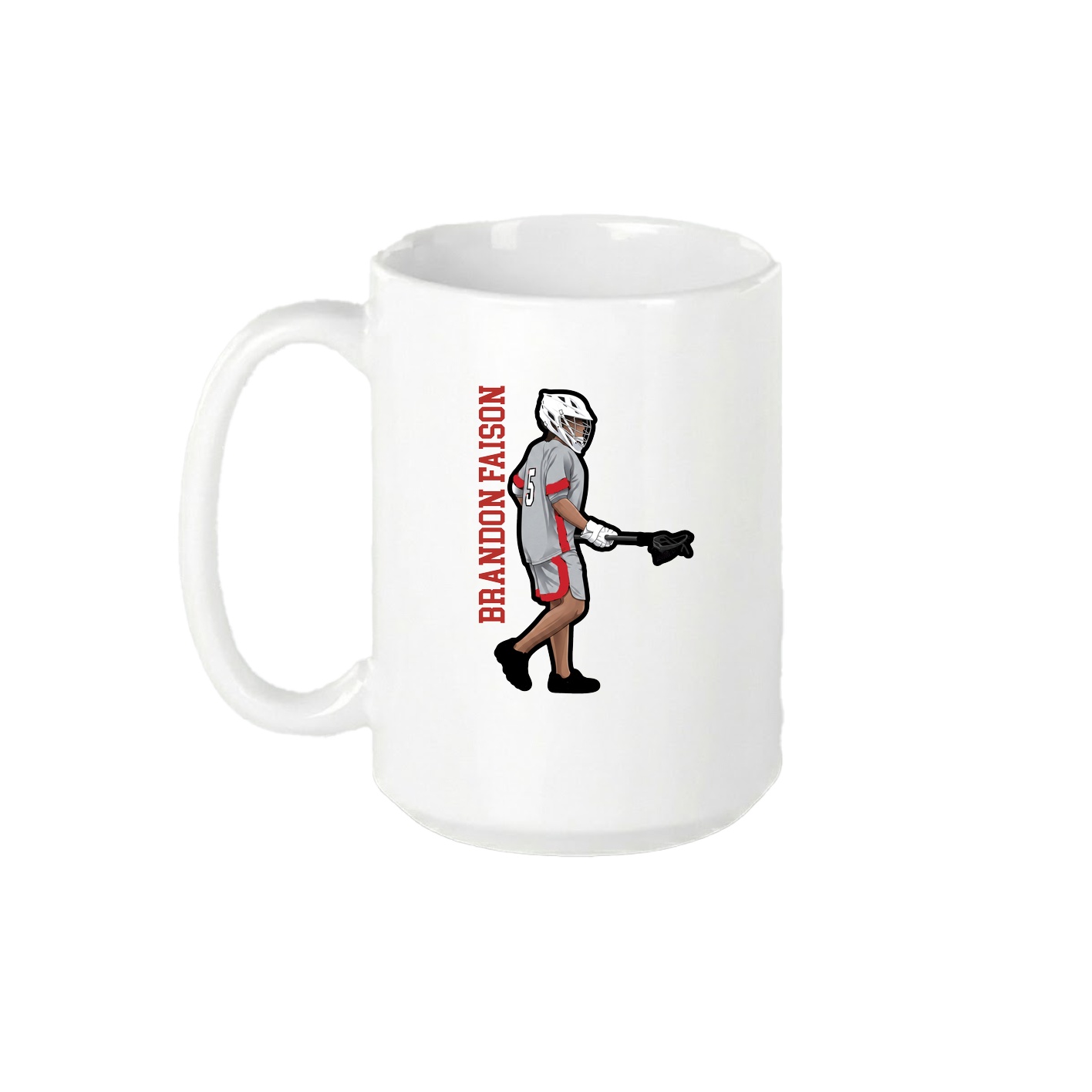 15oz Coffee Mug — Name Vertical in White