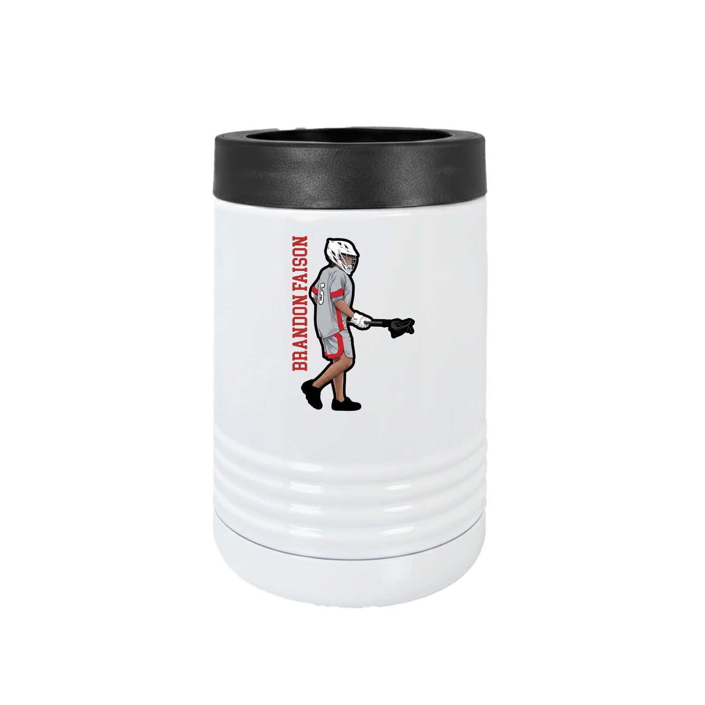Beverage Holder — Name Vertical in White