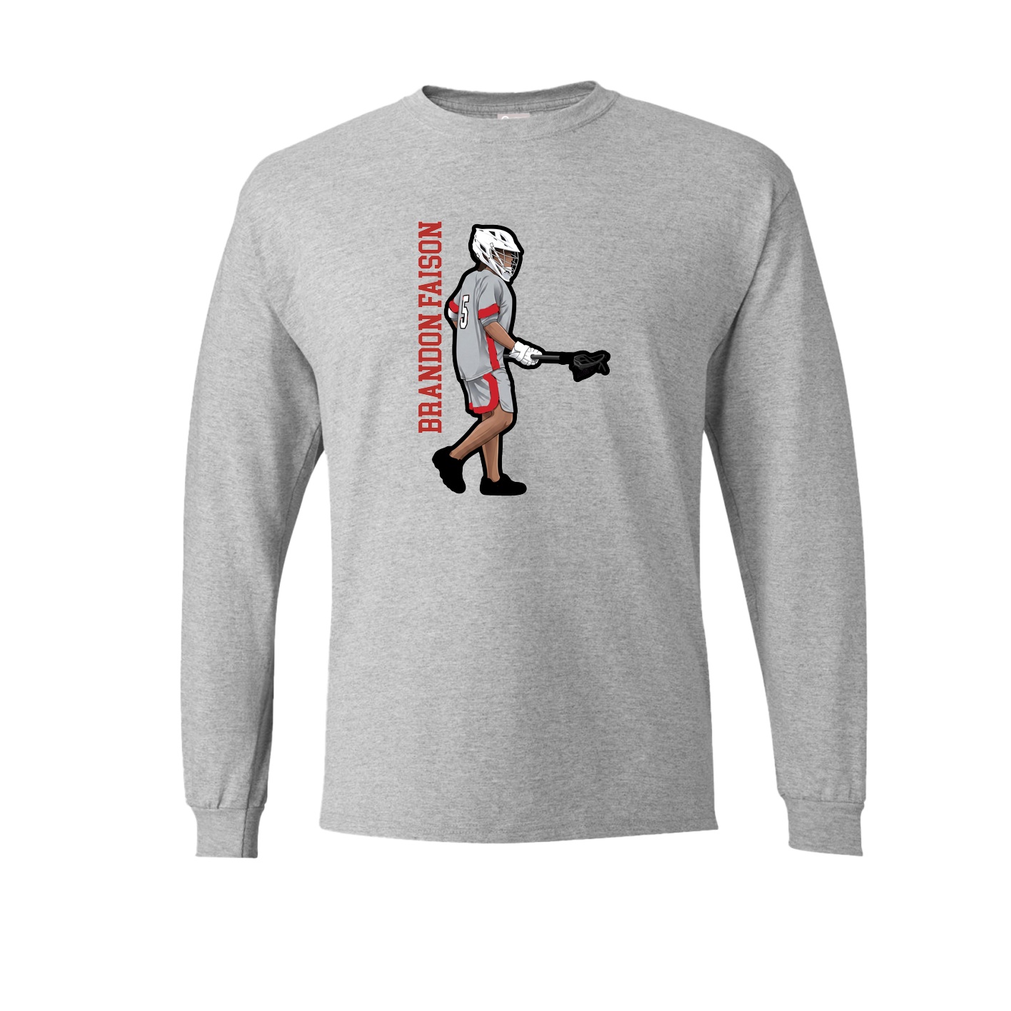 Long Sleeve Tee — Name Vertical in Grey